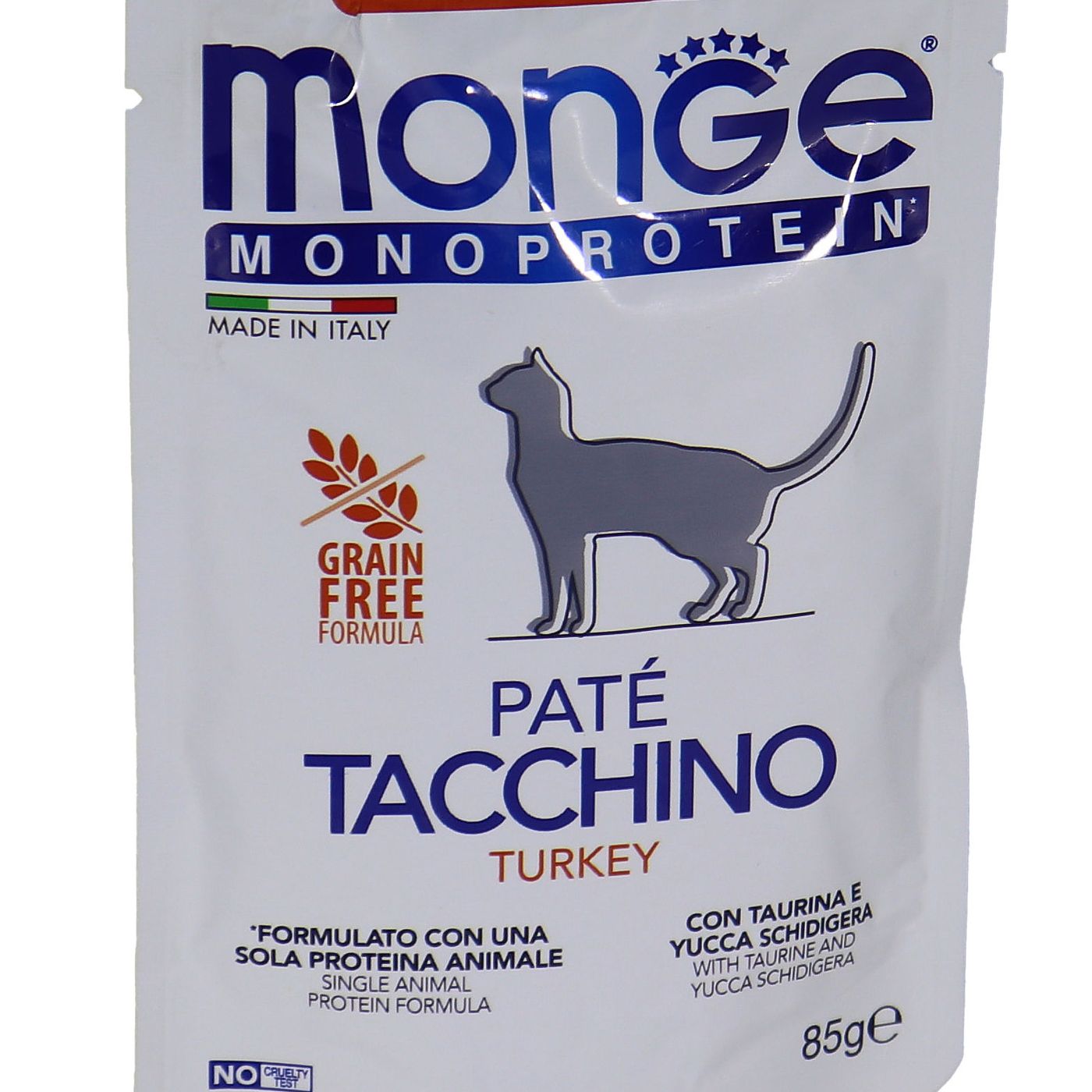 Влажный корм Monge Cat Monoprotein для взрослых кошек, из индейки, паучи 85 г — фото 30