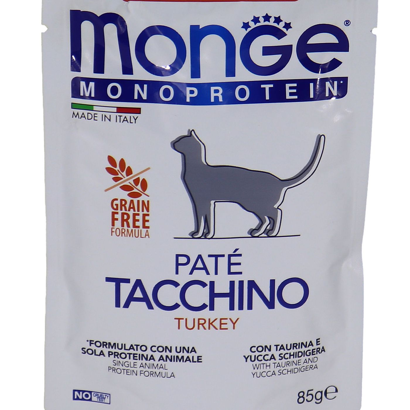 Влажный корм Monge Cat Monoprotein для взрослых кошек, из индейки, паучи 85 г — фото 31
