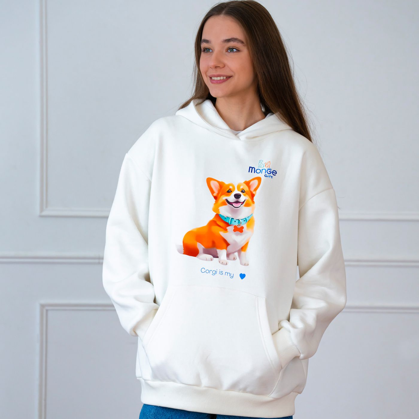 Худи AVALON корги / молочный Monge Gift M