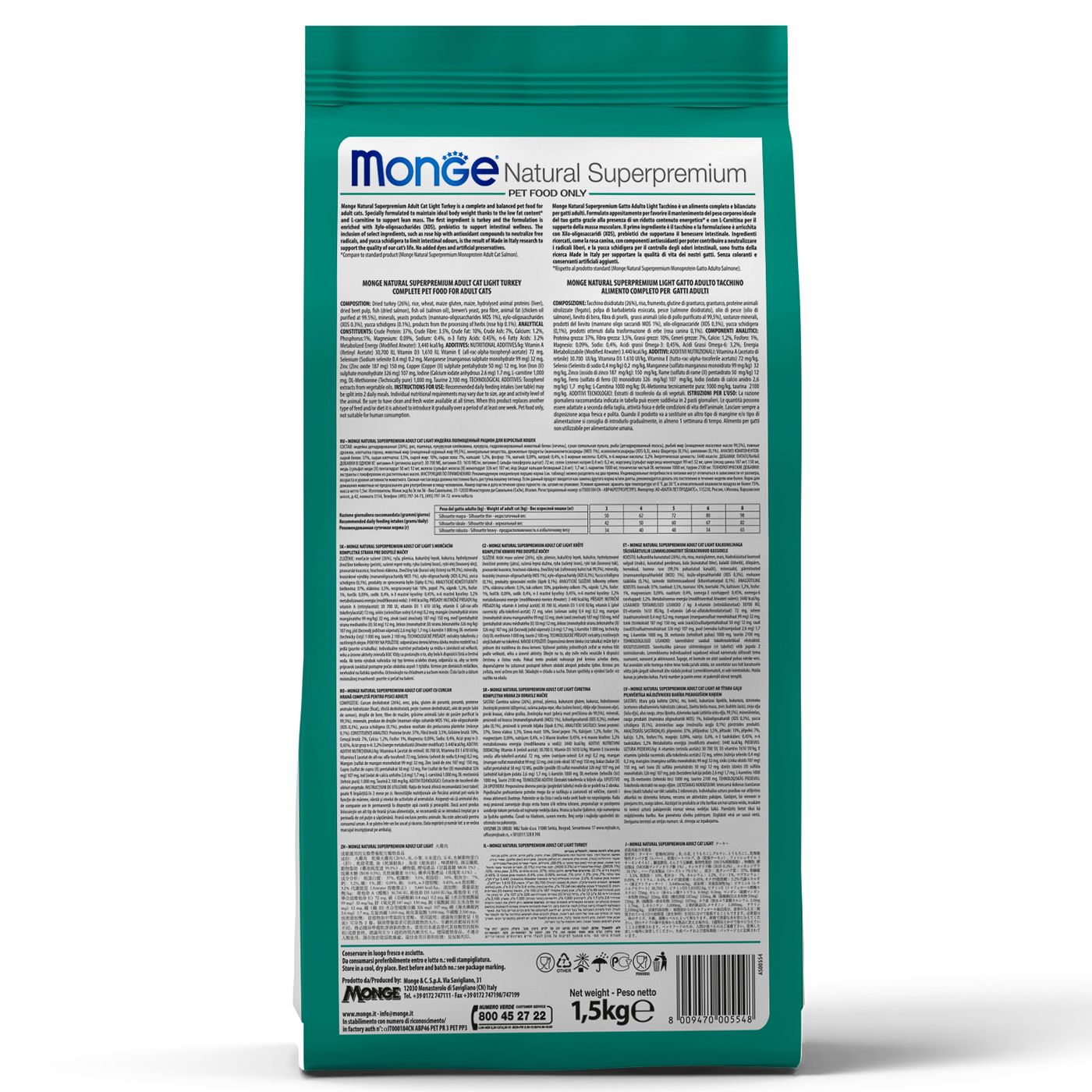 Сухой корм Monge Cat Daily Line Hairball для кошек, для выведения шерсти, из курицы 1,5 кг — фото 11