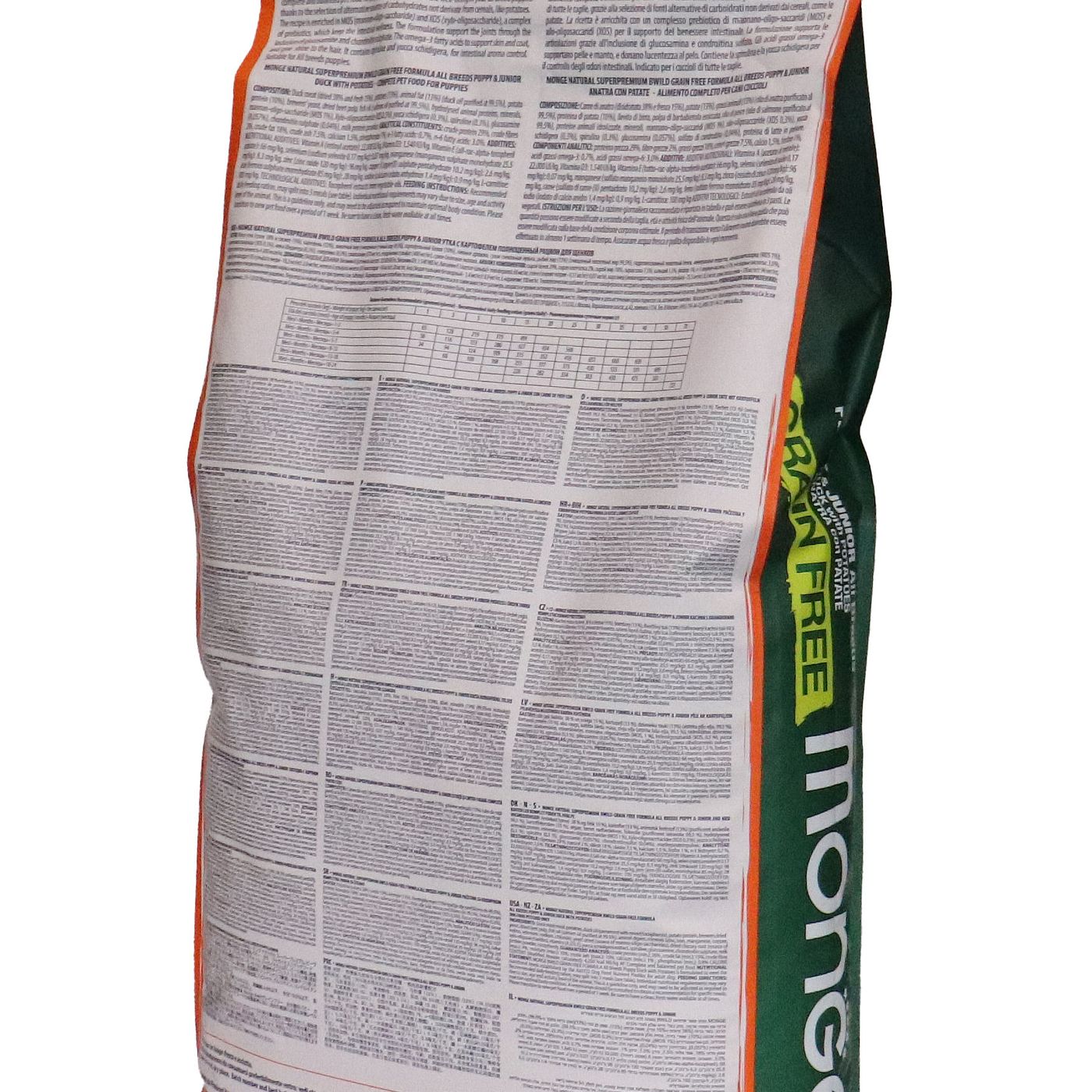 Сухой корм Monge Dog BWild GRAIN FREE Puppy & Junior для щенков, беззерновой, из мяса утки с картофелем 12 кг — фото 18