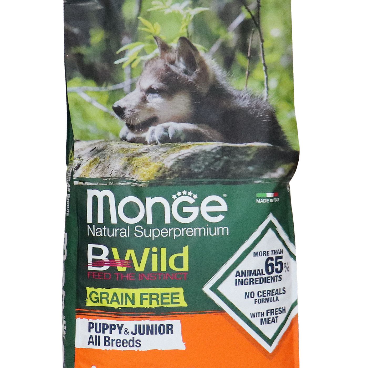Сухой корм Monge Dog BWild GRAIN FREE Puppy & Junior для щенков, беззерновой, из мяса утки с картофелем 12 кг — фото 32