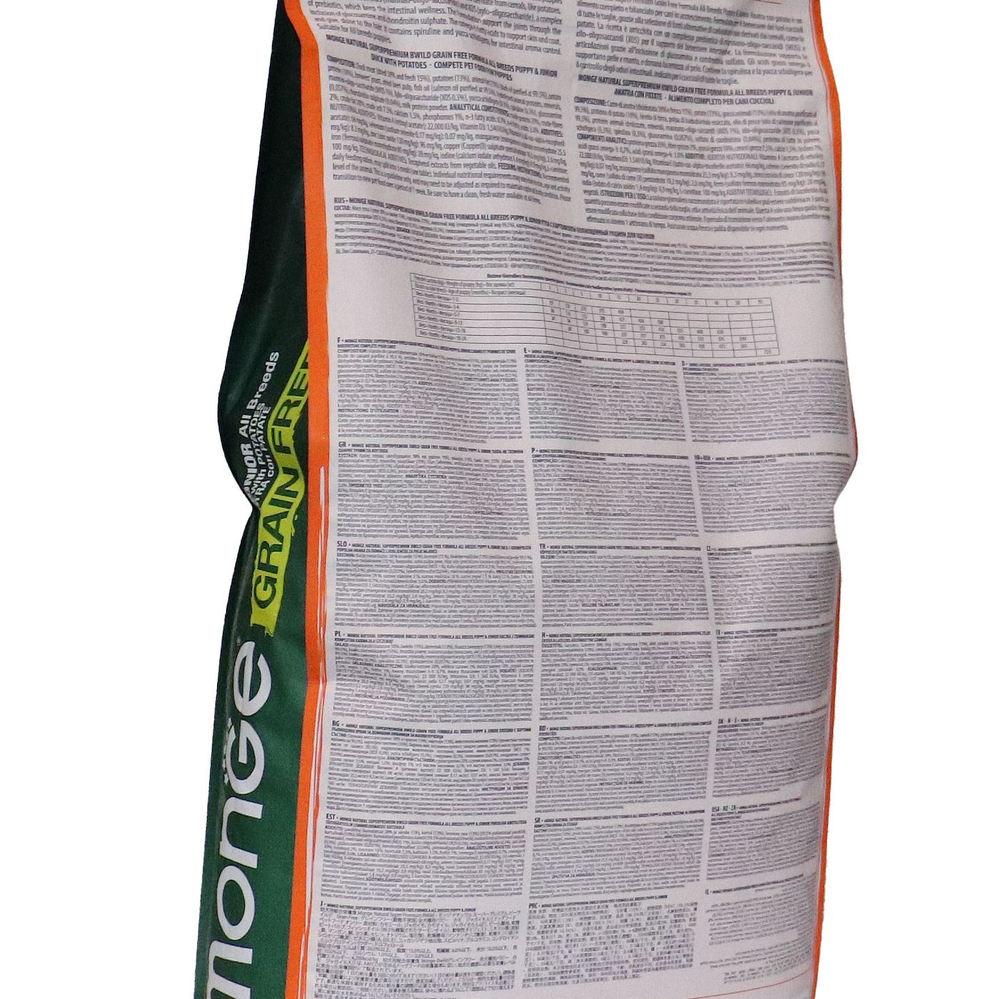 Сухой корм Monge Dog BWild GRAIN FREE Puppy & Junior для щенков, беззерновой, из мяса утки с картофелем 12 кг — фото 12