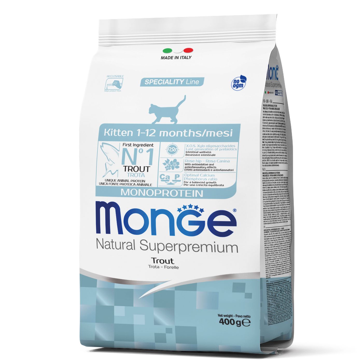 Сухой корм Monge Cat Speciality Line Monoprotein для котят и беременных кошек, из форели 400 г — фото 9