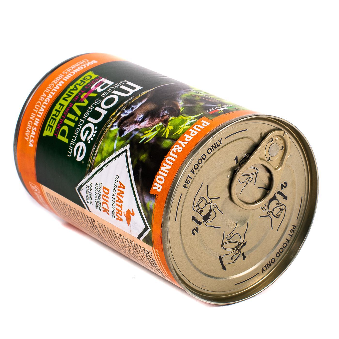 Влажный корм Monge Dog BWild GRAIN FREE Puppy&Junior для щенков и беременных собак, беззерновой, из утки с тыквой и кабачками, консервы 400 г — фото 6