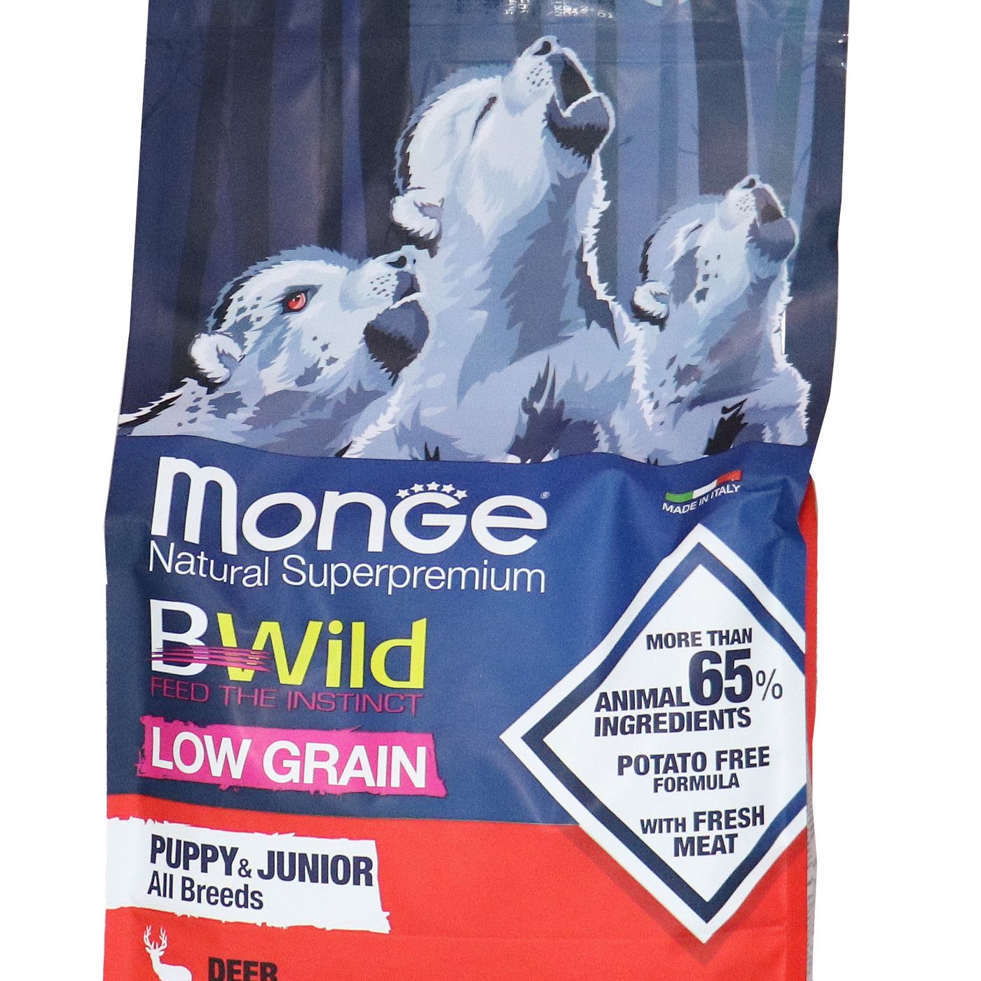 Сухой корм Monge Dog BWild LOW GRAIN Puppy & junior для щенков, низкозерновой, из мяса оленя 2,5 кг — фото 29