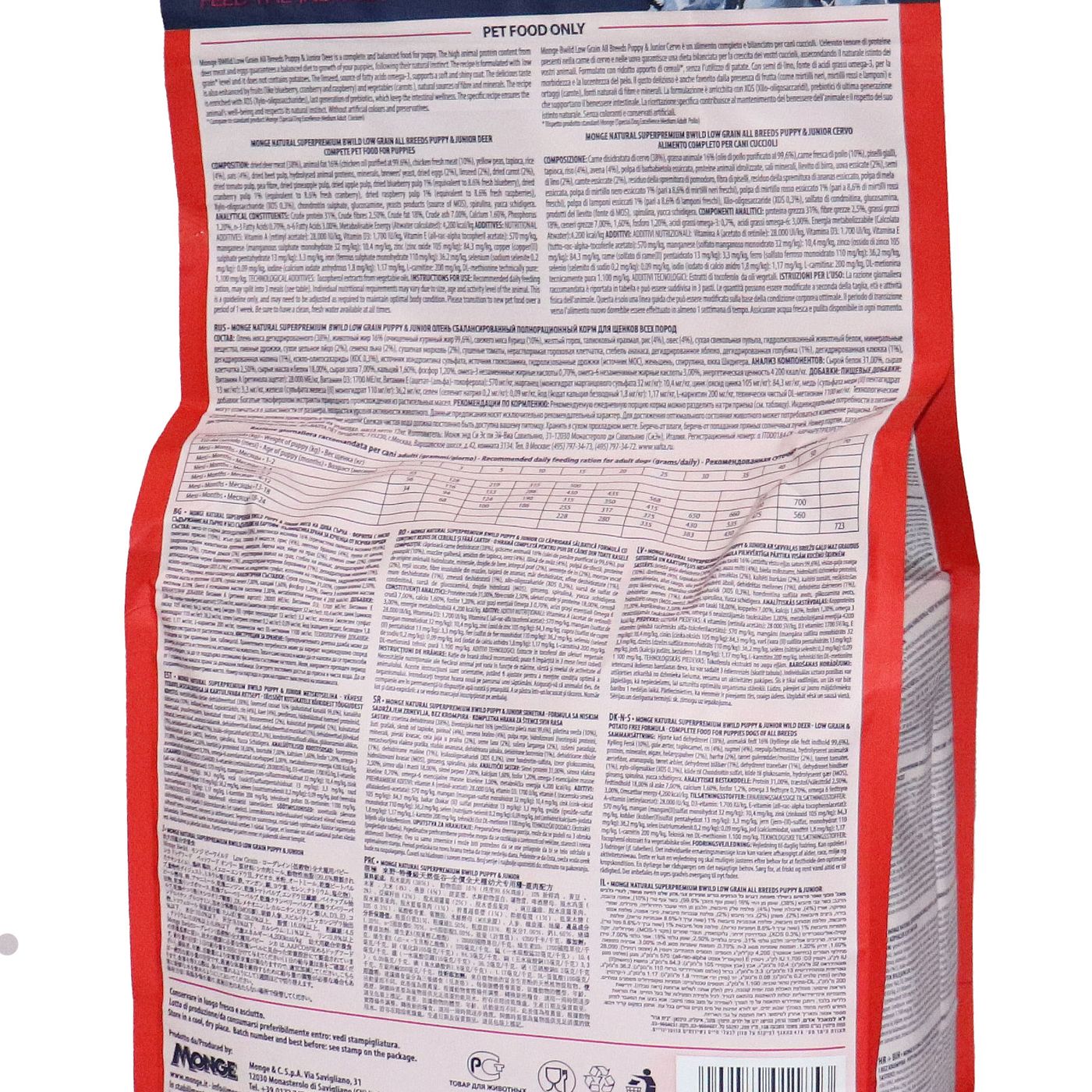 Сухой корм Monge Dog BWild LOW GRAIN Puppy & junior для щенков, низкозерновой, из мяса оленя 2,5 кг — фото 15