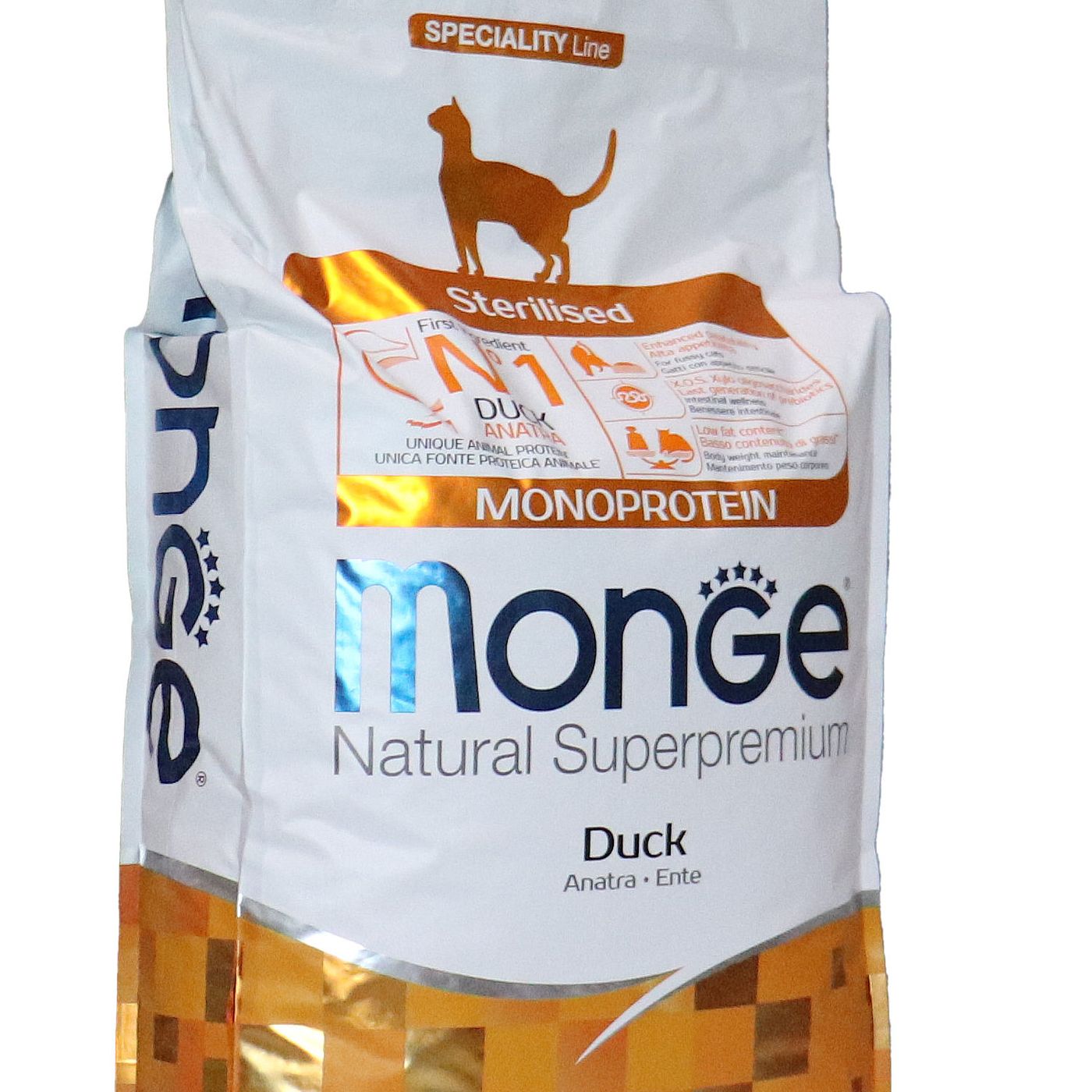 Сухой корм Monge Cat Speciality Line Monoprotein Sterilised для стерилизованных кошек, из утки 10 кг — фото 30