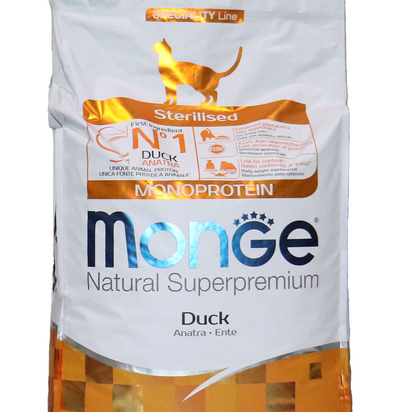 Сухой корм Monge Cat Speciality Line Monoprotein Sterilised для стерилизованных кошек, из утки 10 кг — фото 33