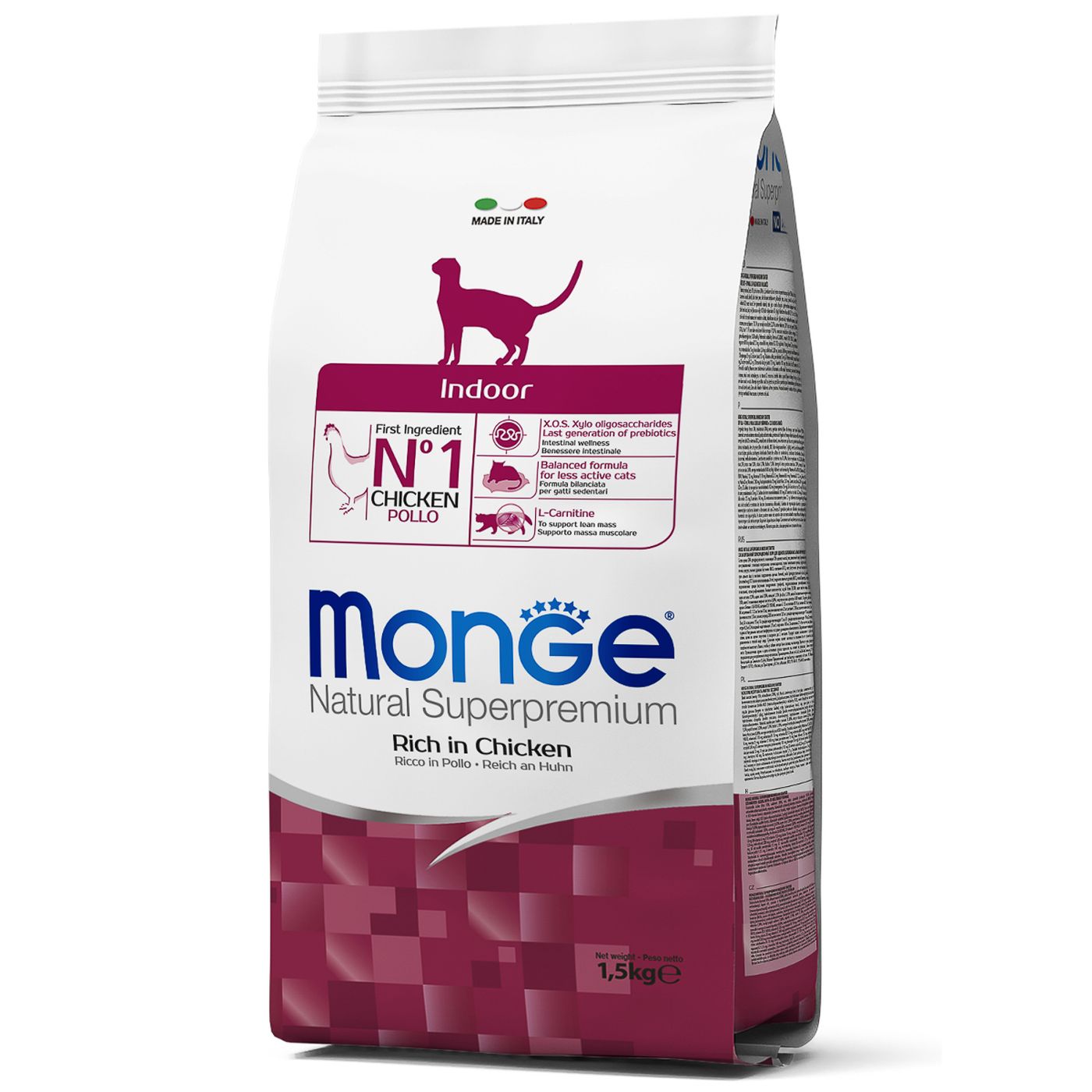 Сухой корм Monge Cat Daily Line Indoor для домашних кошек, из курицы 1,5 кг — фото 12