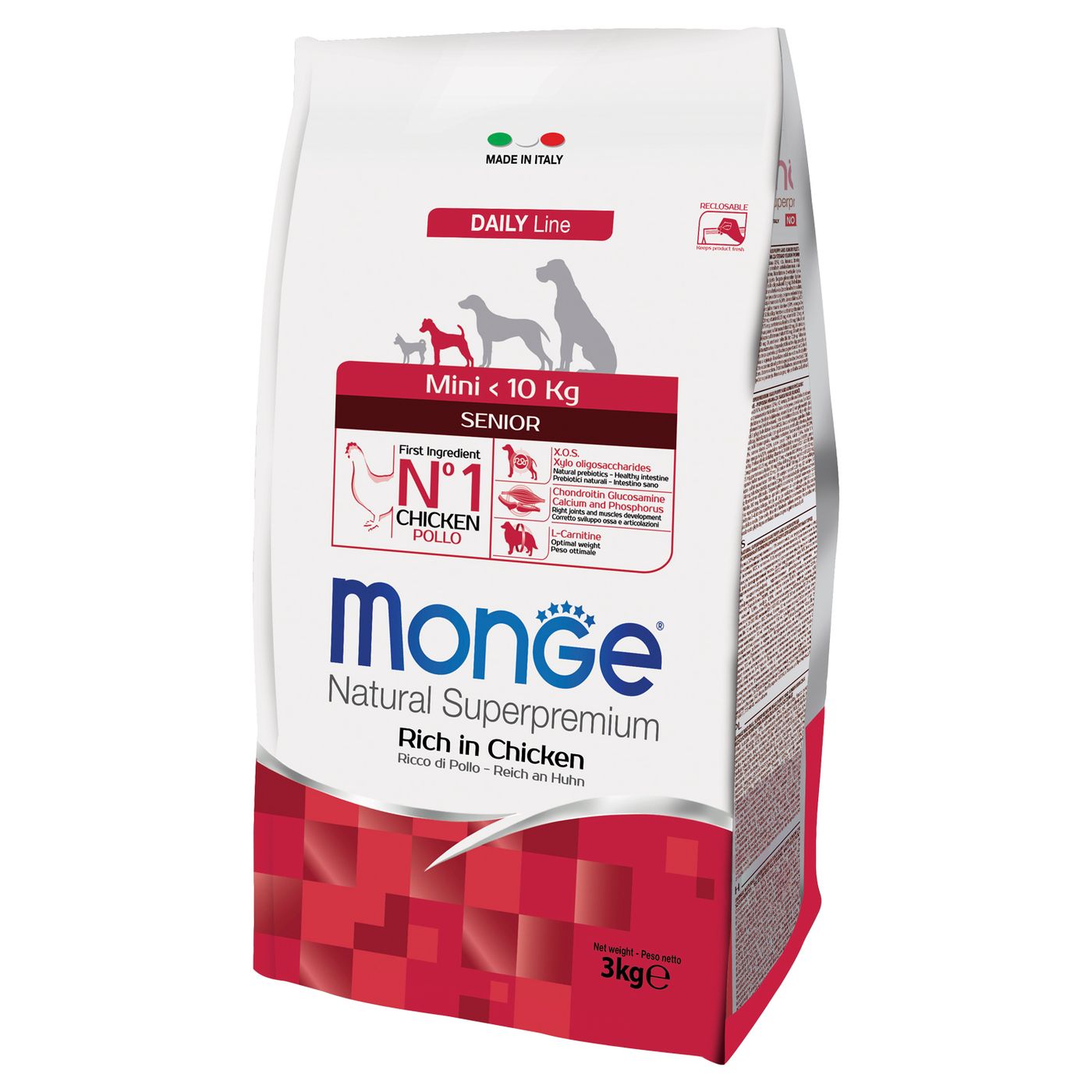 Сухой корм Monge Dog Daily Line Mini для пожилых собак мелких пород, из курицы 3 кг — фото 10