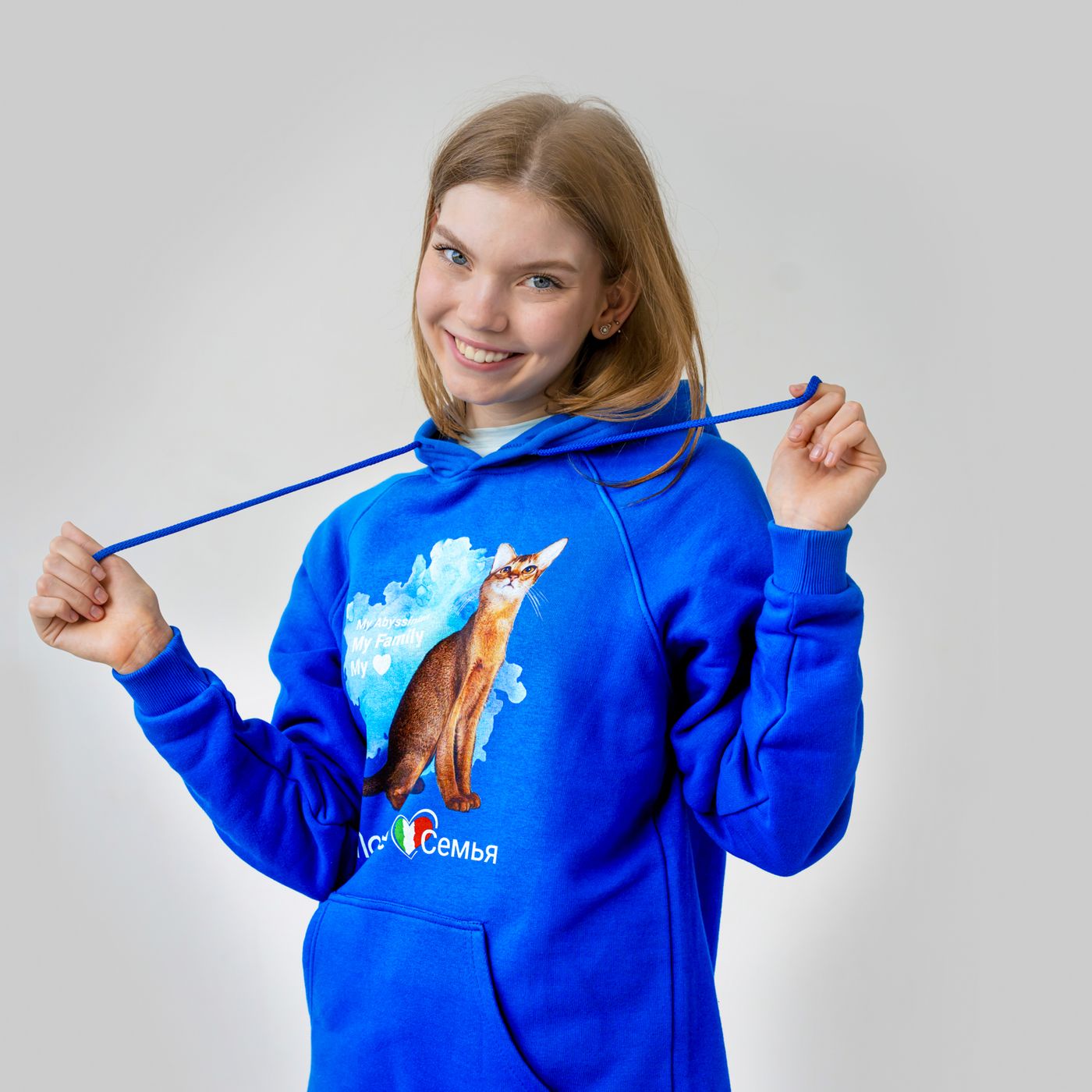 Monge Gift Shop collection 2023 толстовка синяя Абиссинская кошка размер L — фото 3