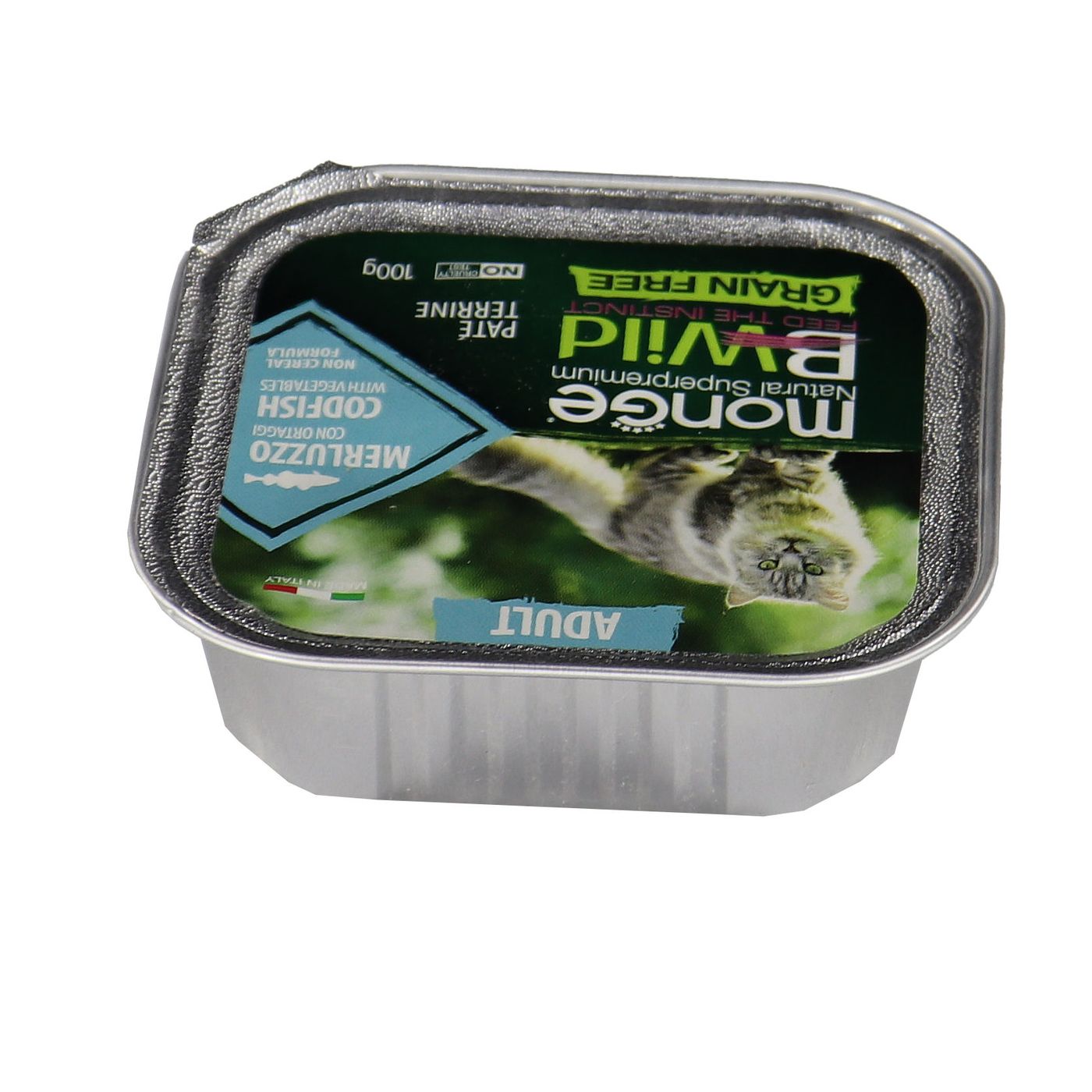 Влажный корм Monge Cat BWild GRAIN FREE для кошек, беззерновой, из трески с овощами, консервы 100 г — фото 20