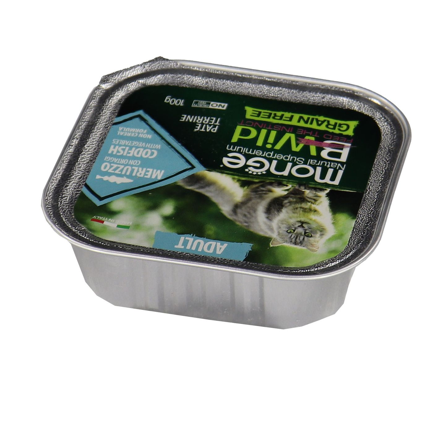 Влажный корм Monge Cat BWild GRAIN FREE для кошек, беззерновой, из трески с овощами, консервы 100 г — фото 21