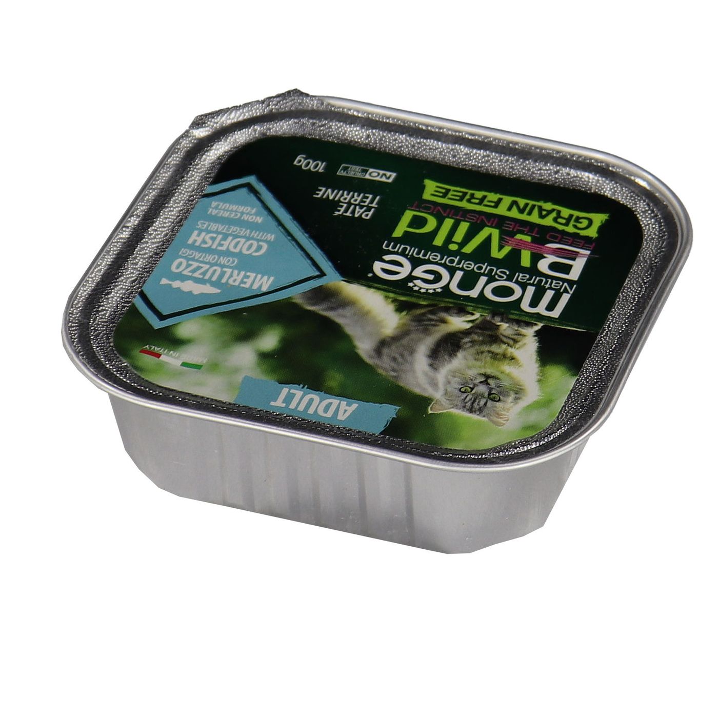 Влажный корм Monge Cat BWild GRAIN FREE для кошек, беззерновой, из трески с овощами, консервы 100 г — фото 22