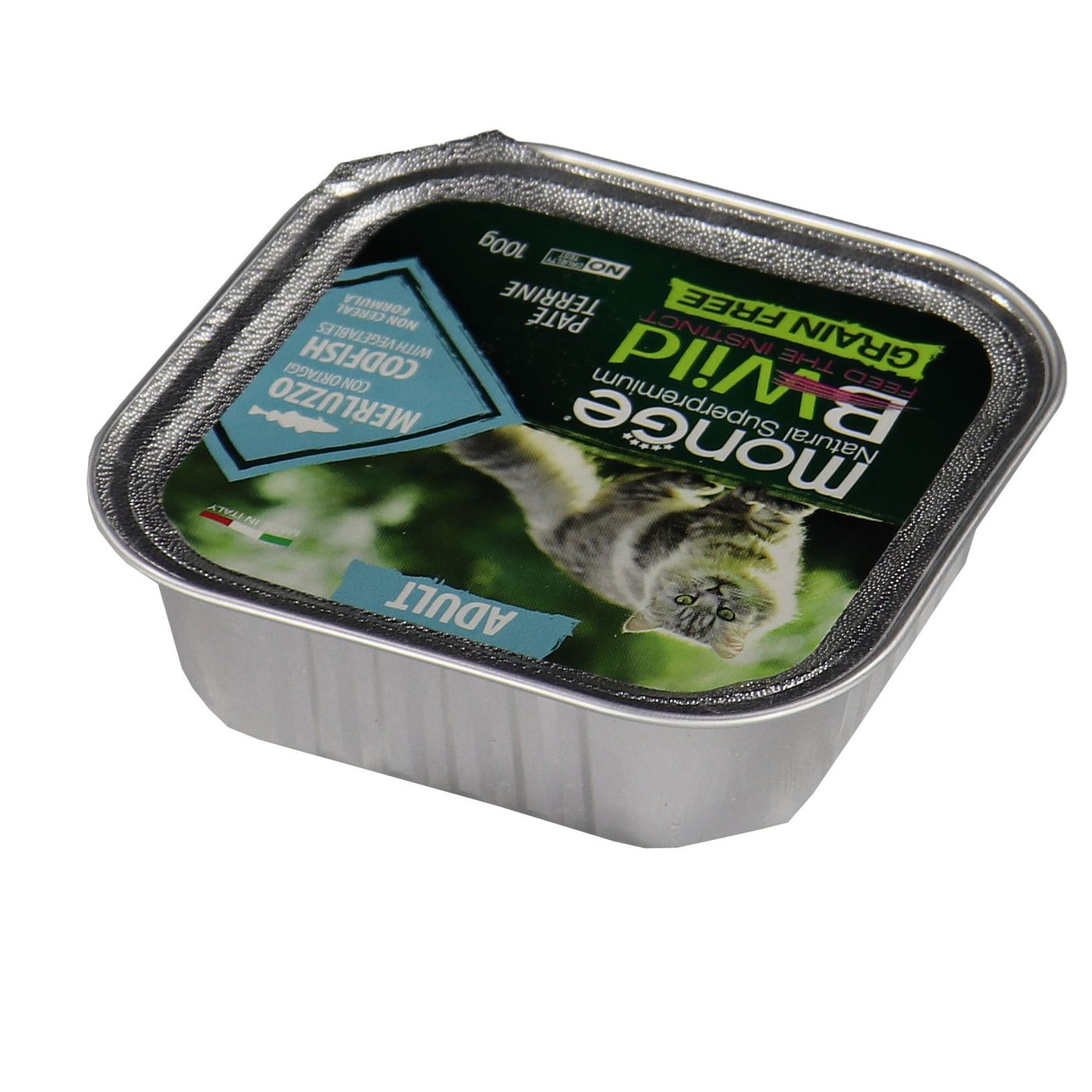 Влажный корм Monge Cat BWild GRAIN FREE для кошек, беззерновой, из трески с овощами, консервы 100 г — фото 23