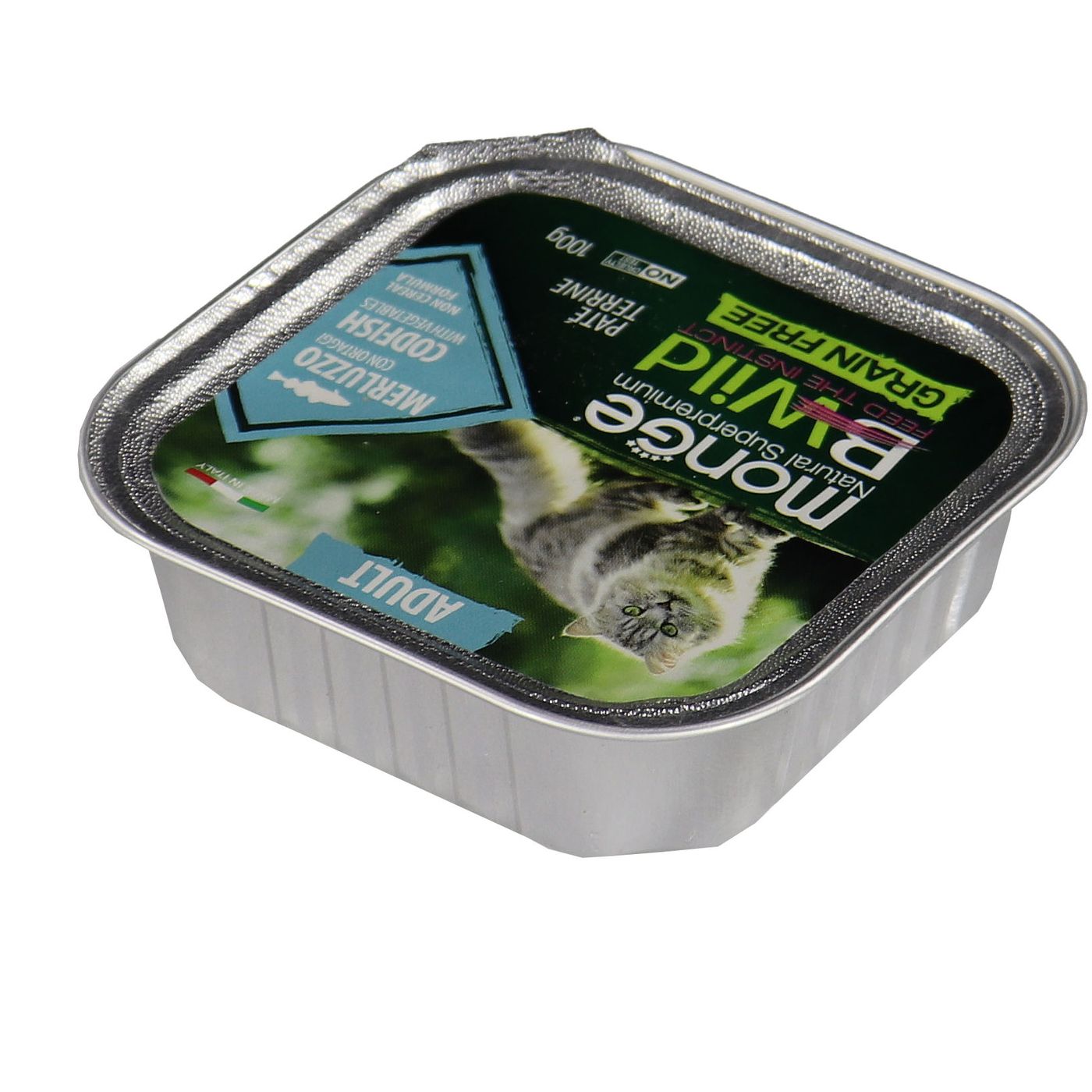 Влажный корм Monge Cat BWild GRAIN FREE для кошек, беззерновой, из трески с овощами, консервы 100 г — фото 25