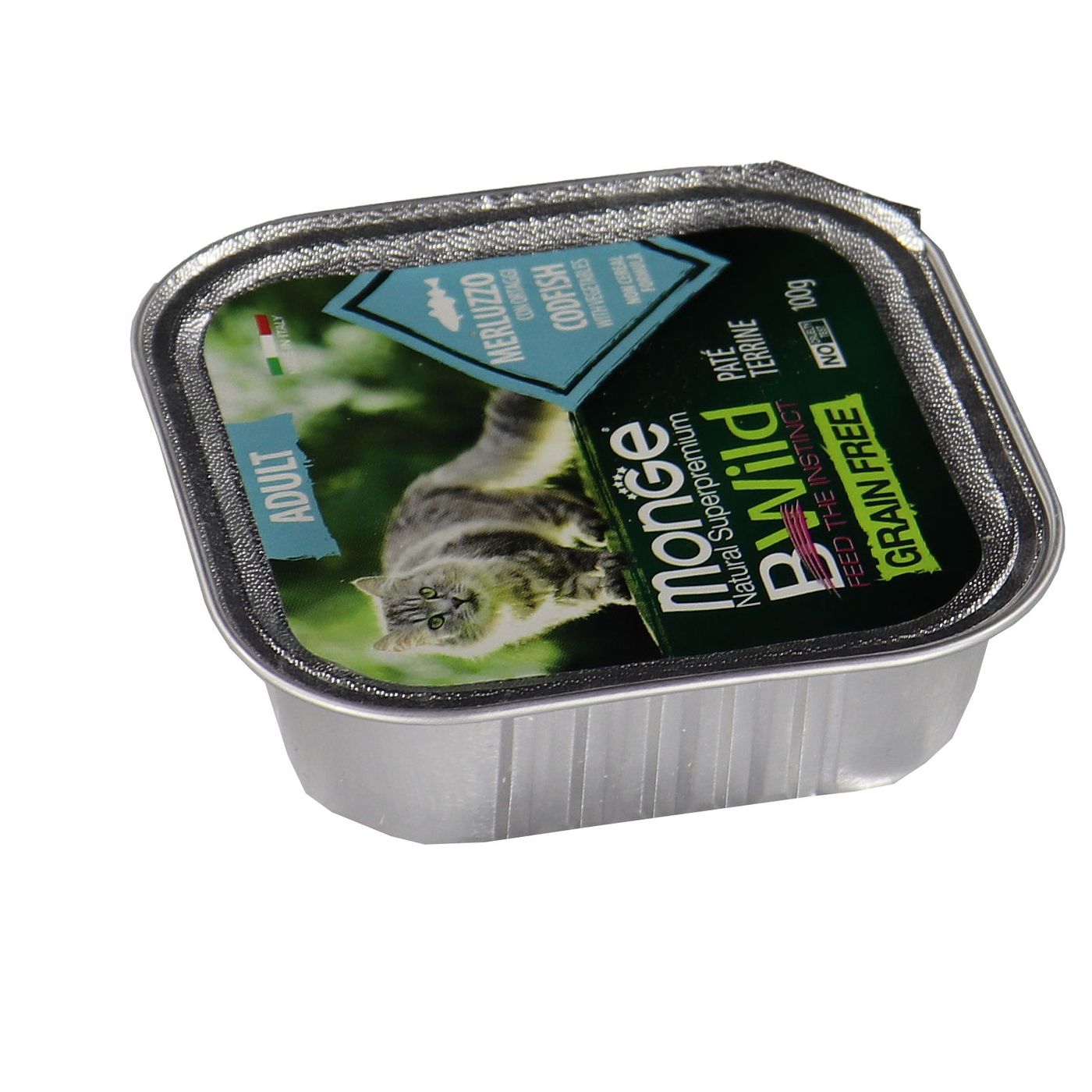 Влажный корм Monge Cat BWild GRAIN FREE для кошек, беззерновой, из трески с овощами, консервы 100 г — фото 29