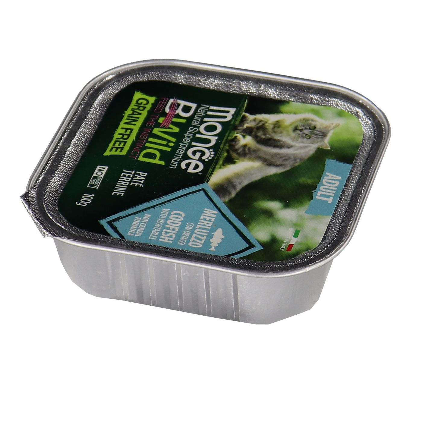 Влажный корм Monge Cat BWild GRAIN FREE для кошек, беззерновой, из трески с овощами, консервы 100 г — фото 9