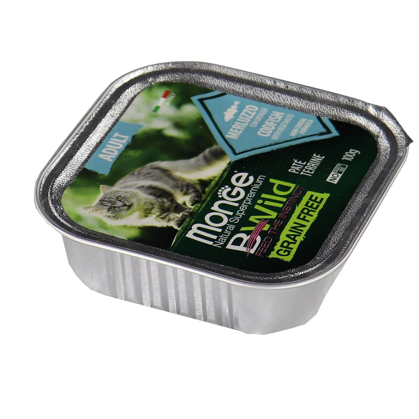 Влажный корм Monge Cat BWild GRAIN FREE для кошек, беззерновой, из трески с овощами, консервы 100 г — фото 33