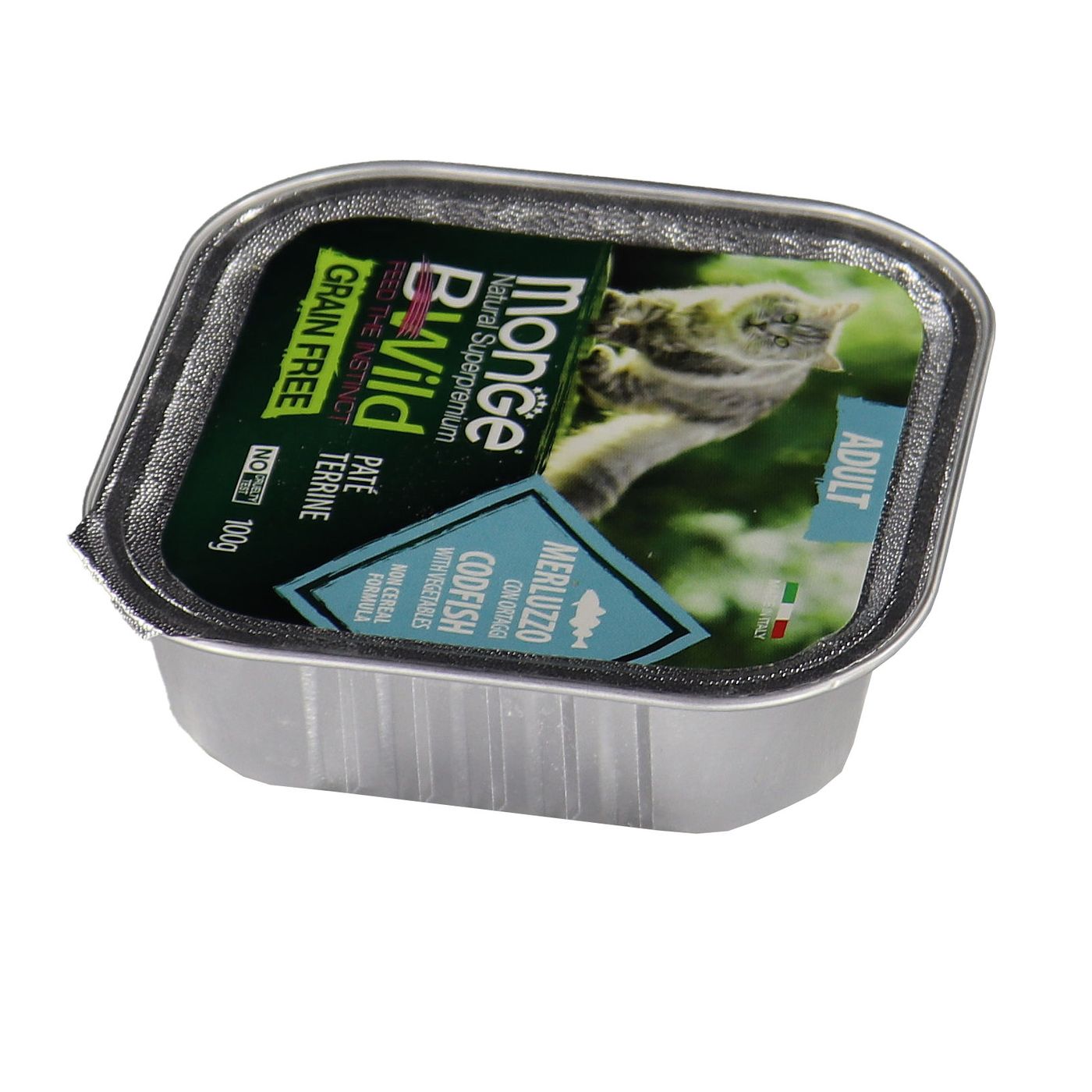 Влажный корм Monge Cat BWild GRAIN FREE для кошек, беззерновой, из трески с овощами, консервы 100 г — фото 7