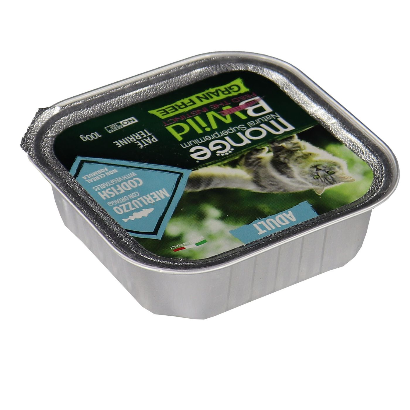 Влажный корм Monge Cat BWild GRAIN FREE для кошек, беззерновой, из трески с овощами, консервы 100 г — фото 16