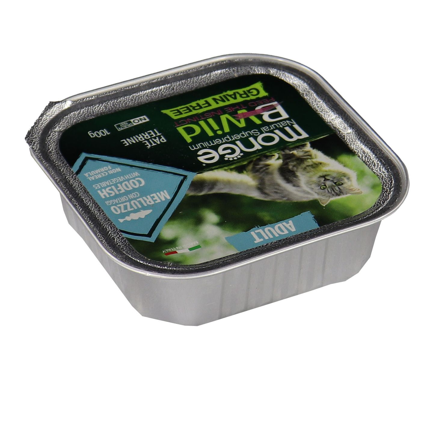 Влажный корм Monge Cat BWild GRAIN FREE для кошек, беззерновой, из трески с овощами, консервы 100 г — фото 17