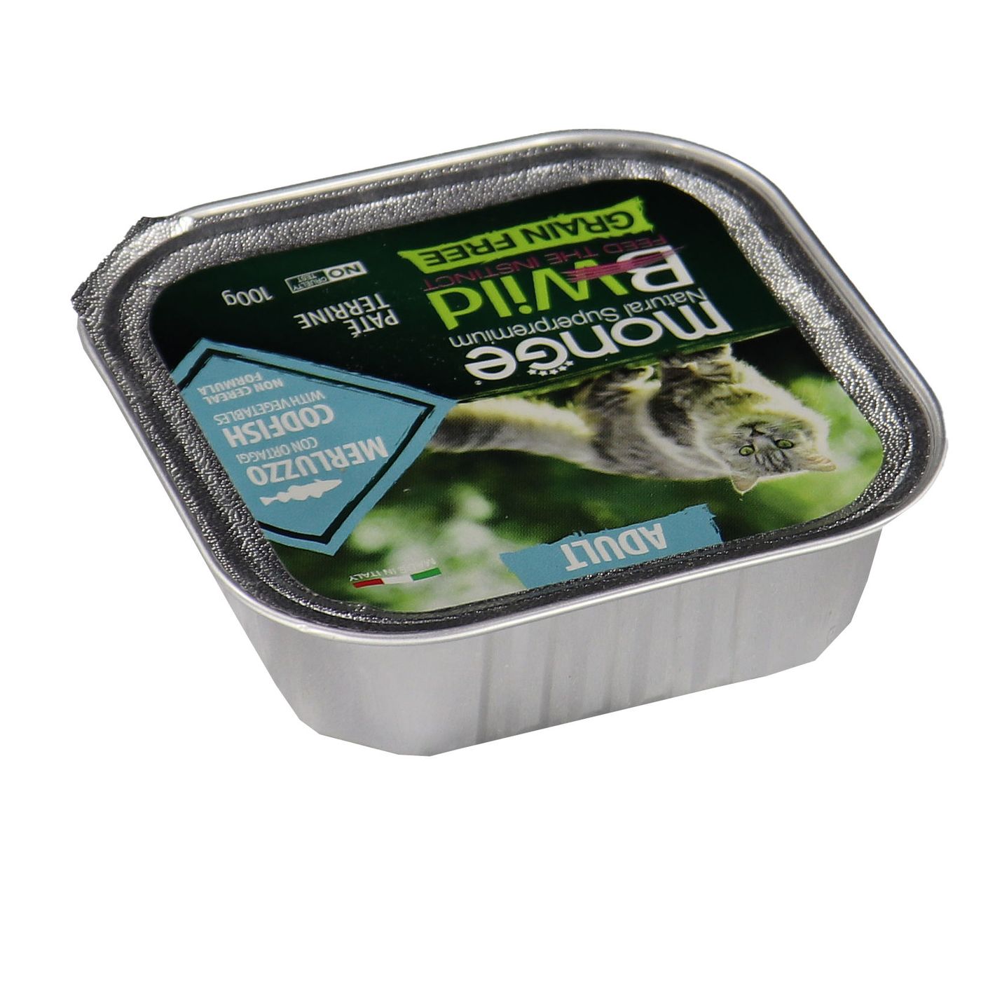 Влажный корм Monge Cat BWild GRAIN FREE для кошек, беззерновой, из трески с овощами, консервы 100 г — фото 18