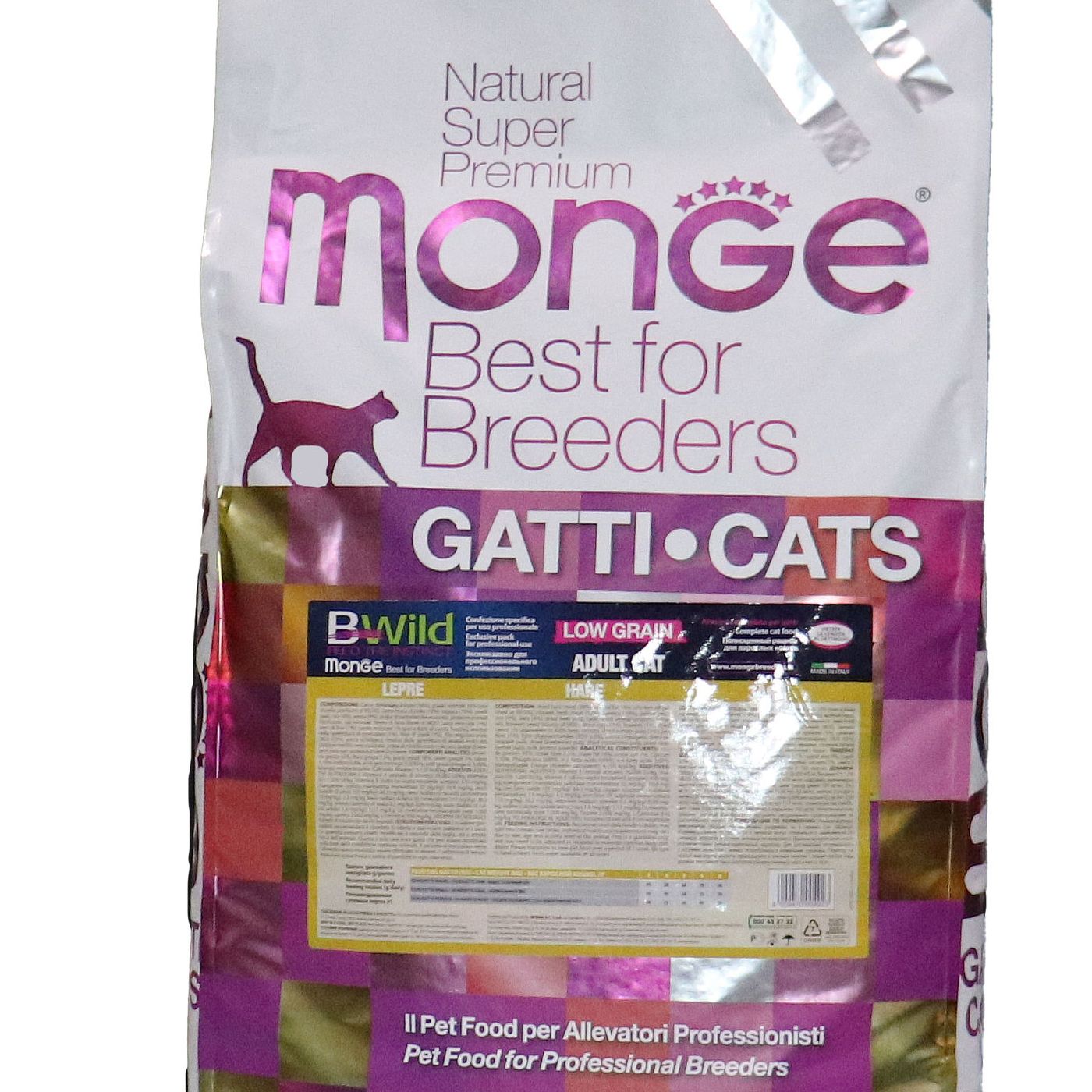 Сухой корм Monge Cat BWild LOW для взрослых кошек, низкозерновой, с мясом зайца 10 кг — фото 2