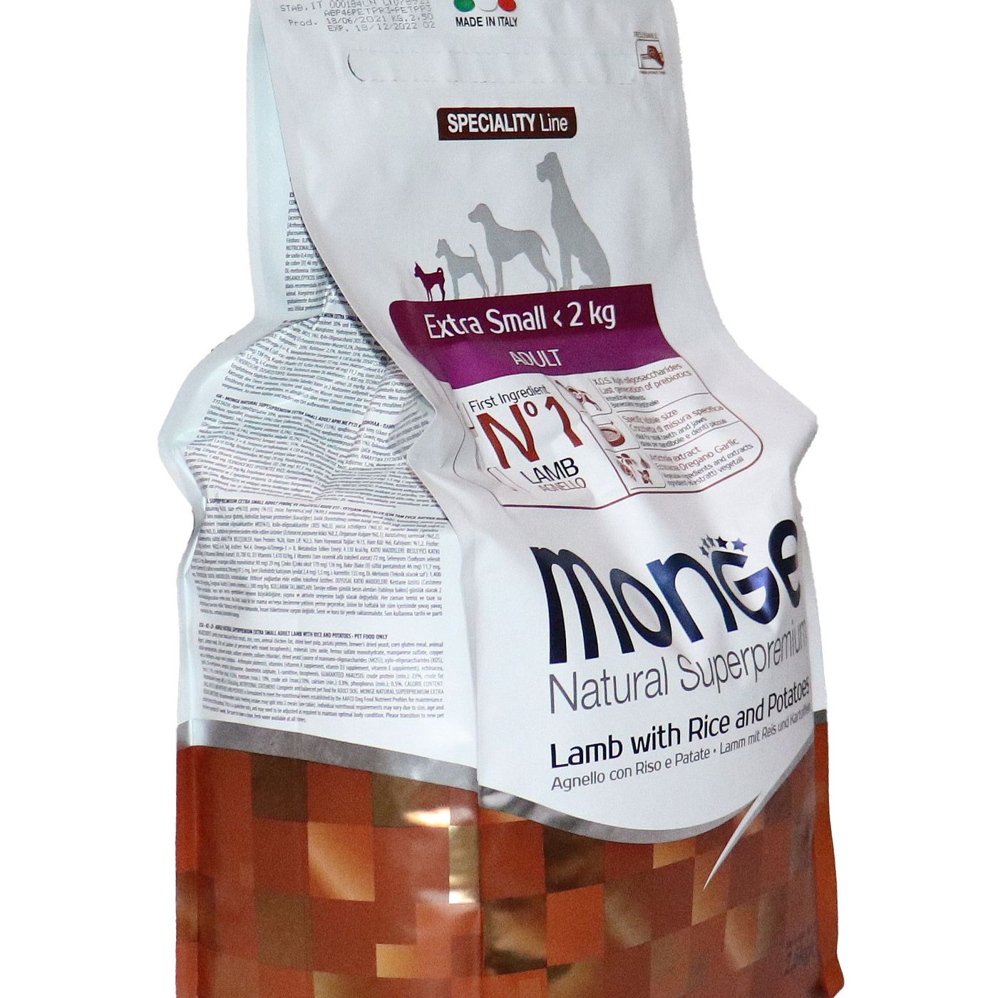 Сухой корм Monge Dog Speciality Line Extra Small для взрослых собак миниатюрных пород, из ягненка с рисом и картофелем 2,5 кг — фото 28