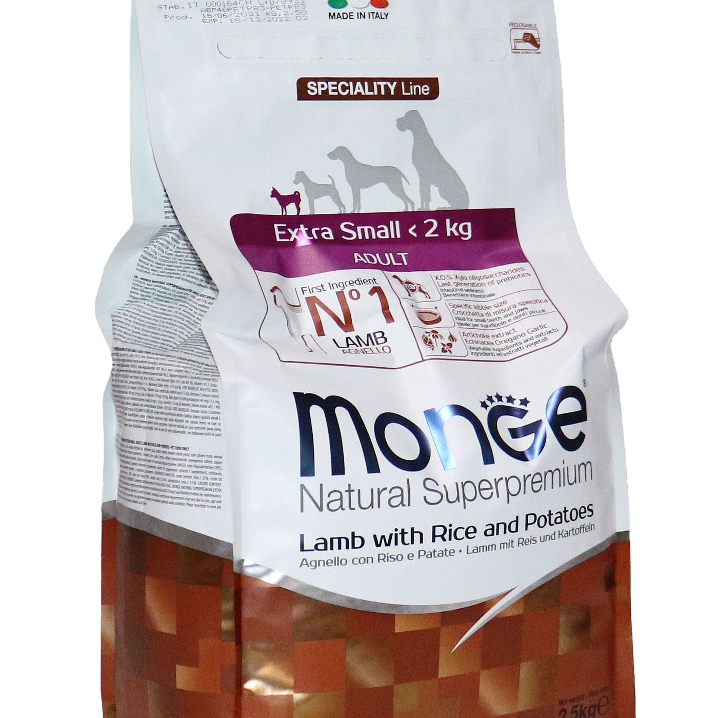 Сухой корм Monge Dog Speciality Line Extra Small для взрослых собак миниатюрных пород, из ягненка с рисом и картофелем 2,5 кг — фото 30