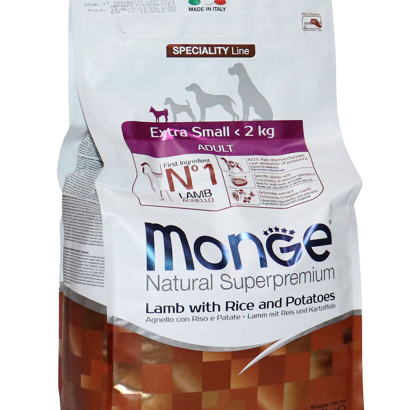Сухой корм Monge Dog Speciality Line Extra Small для взрослых собак миниатюрных пород, из ягненка с рисом и картофелем 2,5 кг — фото 31