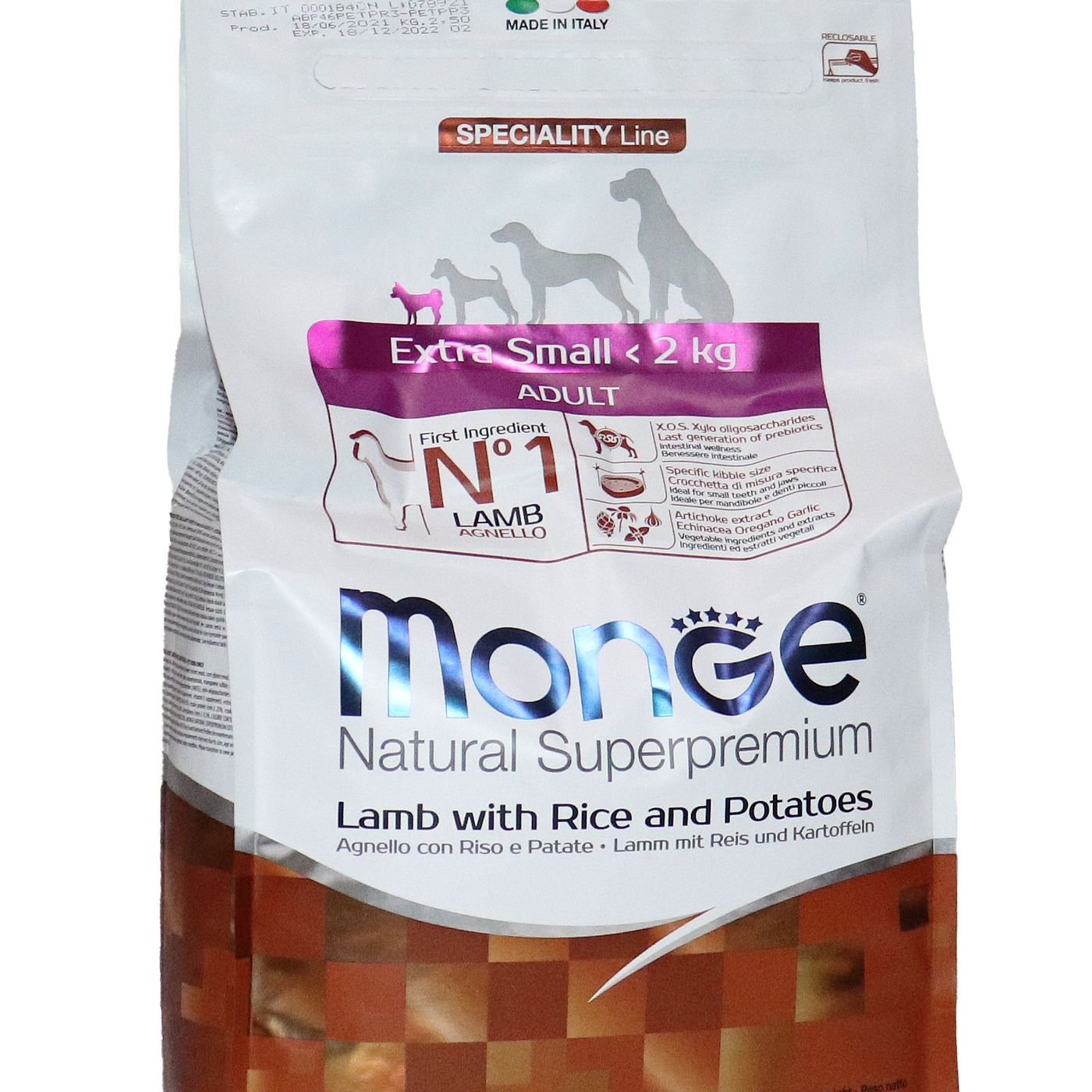 Сухой корм Monge Dog Speciality Line Extra Small для взрослых собак миниатюрных пород, из ягненка с рисом и картофелем 2,5 кг — фото 32