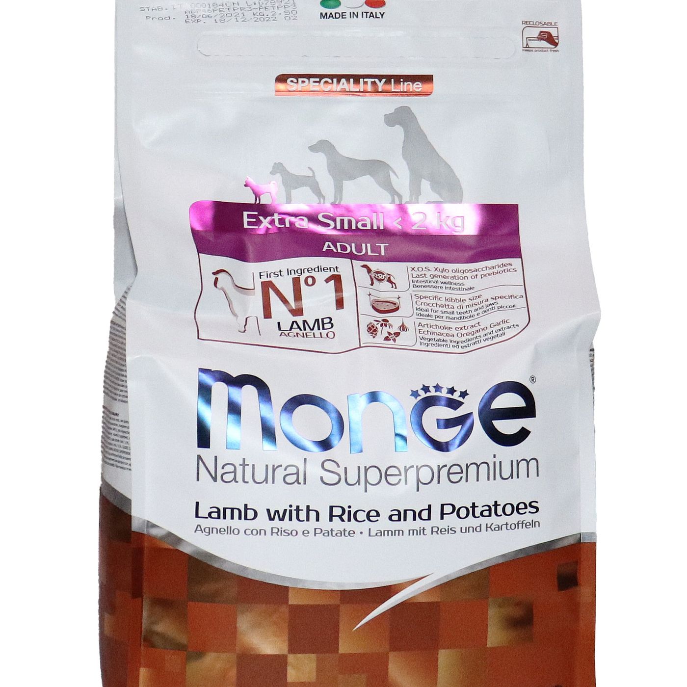 Сухой корм Monge Dog Speciality Line Extra Small для взрослых собак миниатюрных пород, из ягненка с рисом и картофелем 2,5 кг — фото 33