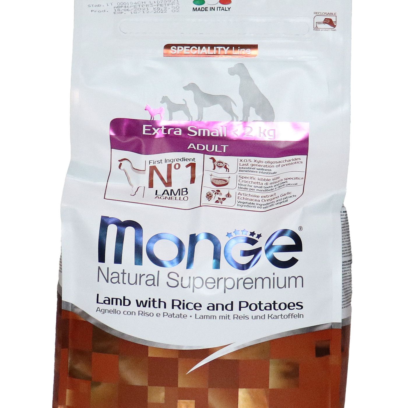 Сухой корм Monge Dog Speciality Line Extra Small для взрослых собак миниатюрных пород, из ягненка с рисом и картофелем 2,5 кг — фото 34