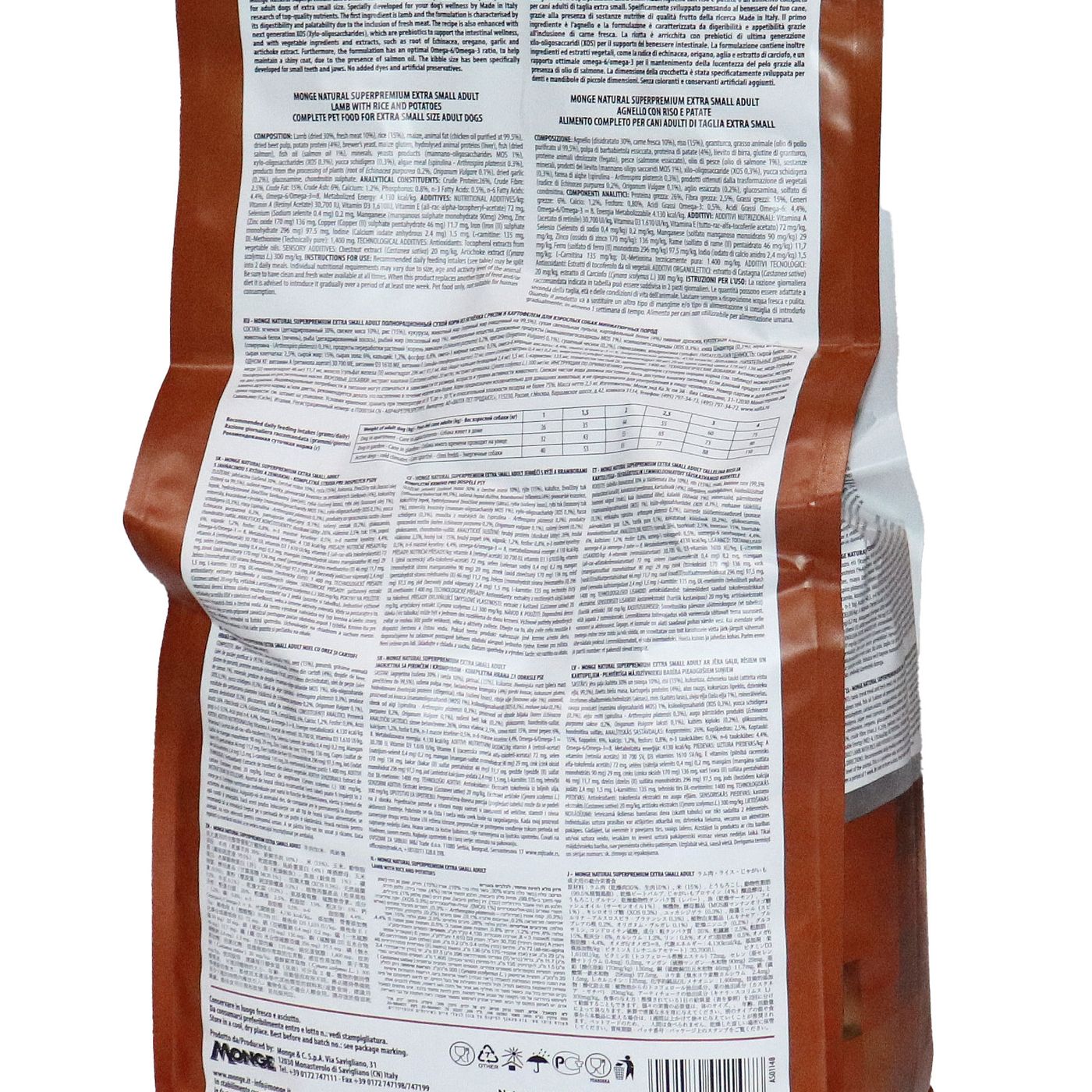 Сухой корм Monge Dog Speciality Line Extra Small для взрослых собак миниатюрных пород, из ягненка с рисом и картофелем 2,5 кг — фото 20