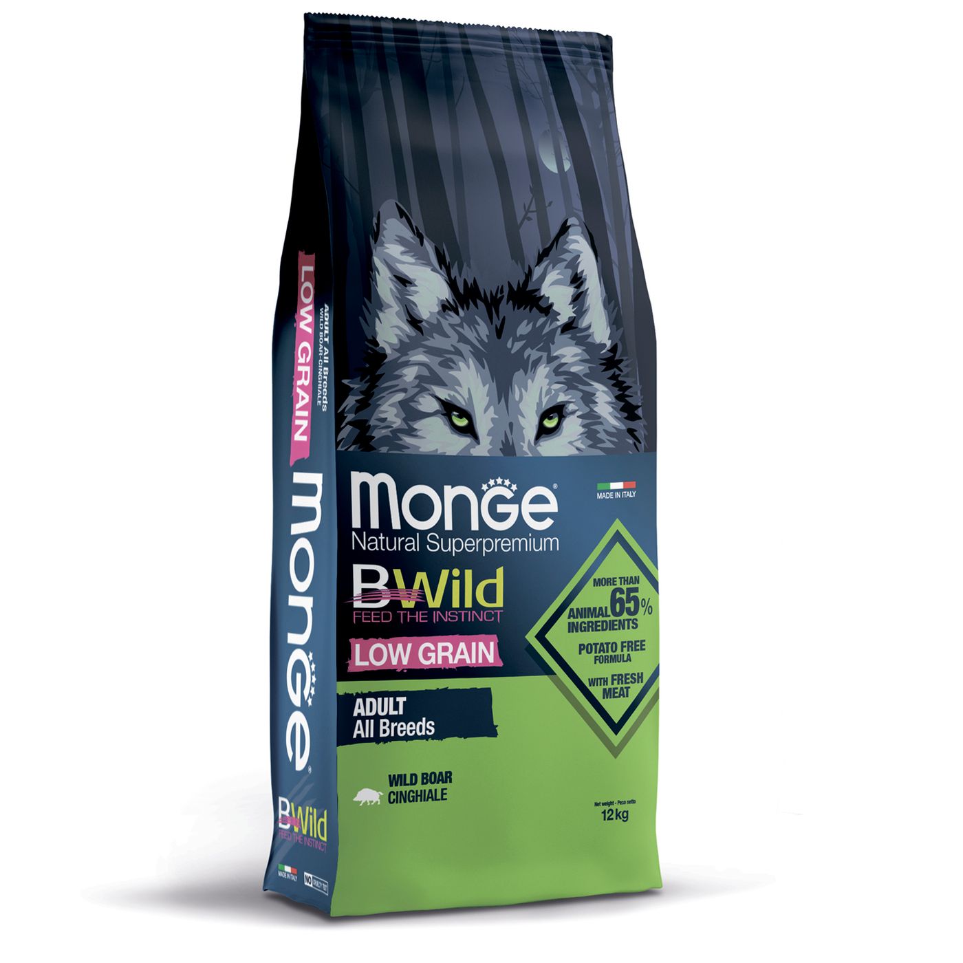 Сухой корм Monge Dog BWild LOW GRAIN для взрослых собак, низкозерновой, из мяса дикого кабана 12 кг — фото 9