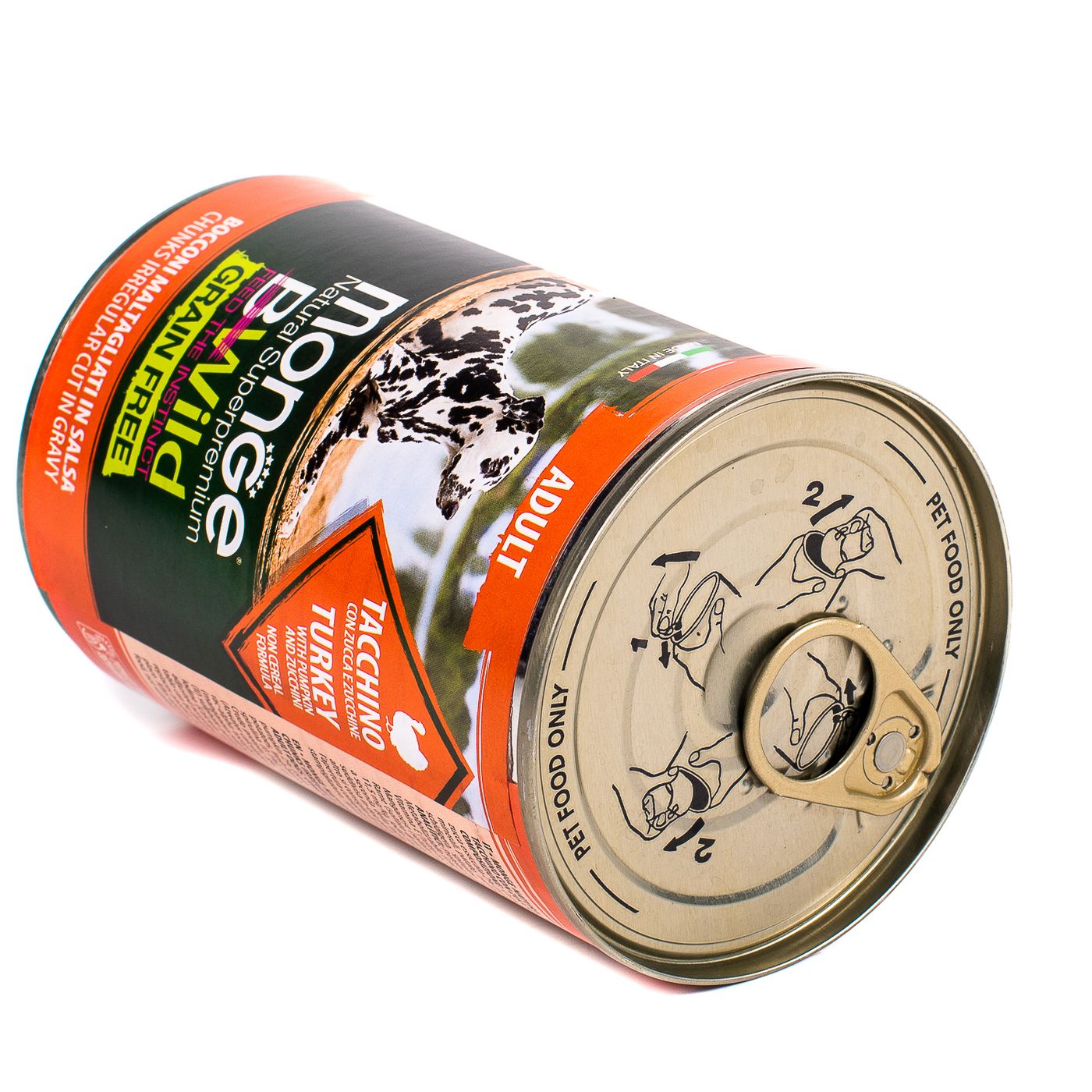 Влажный корм Monge Dog BWild GRAIN FREE для взрослых собак, из индейки с тыквой и кабачками, консервы 400 г — фото 12