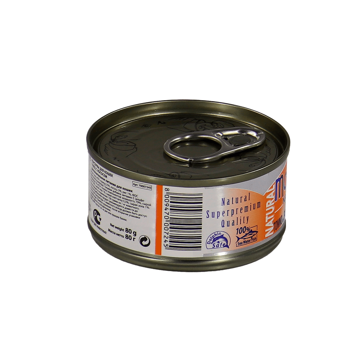 Влажный корм Monge Cat Natural для кошек, из тихоокеанского тунца с лососем, консервы 80 г — фото 21