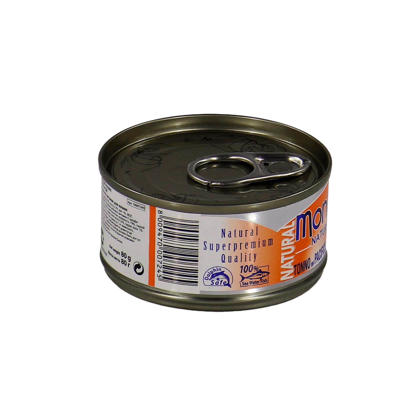 Влажный корм Monge Cat Natural для кошек, из тихоокеанского тунца с лососем, консервы 80 г — фото 23