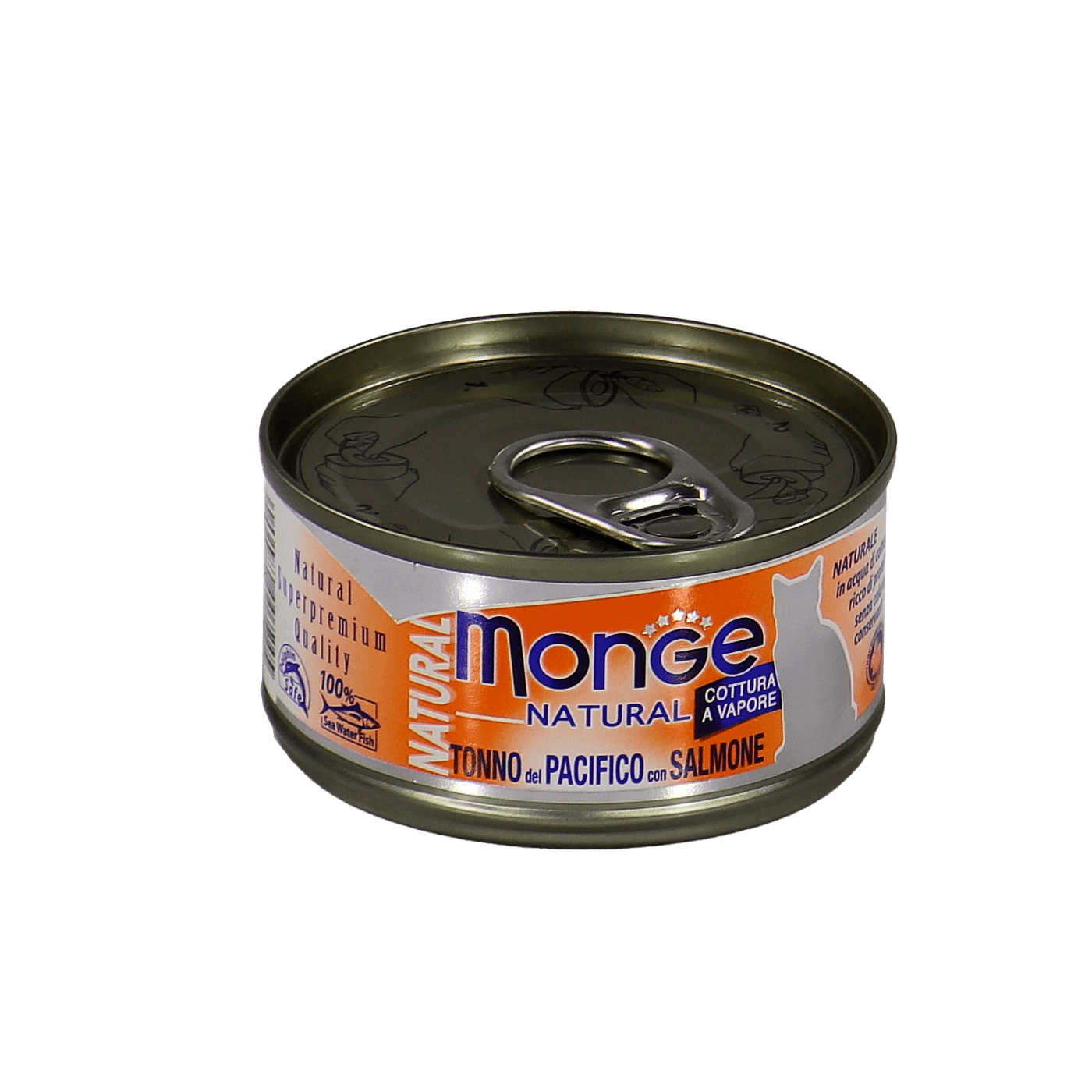 Влажный корм Monge Cat Natural для кошек, из тихоокеанского тунца с лососем, консервы 80 г — фото 27