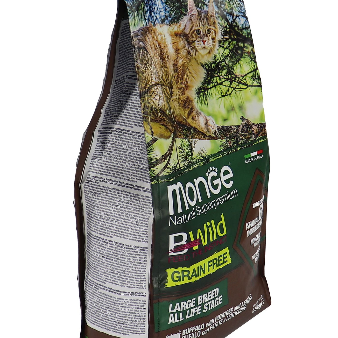 Сухой корм Monge Cat BWild GRAIN FREE для котят и крупных кошек, беззерновой, из мяса буйвола, 1,5 кг — фото 30