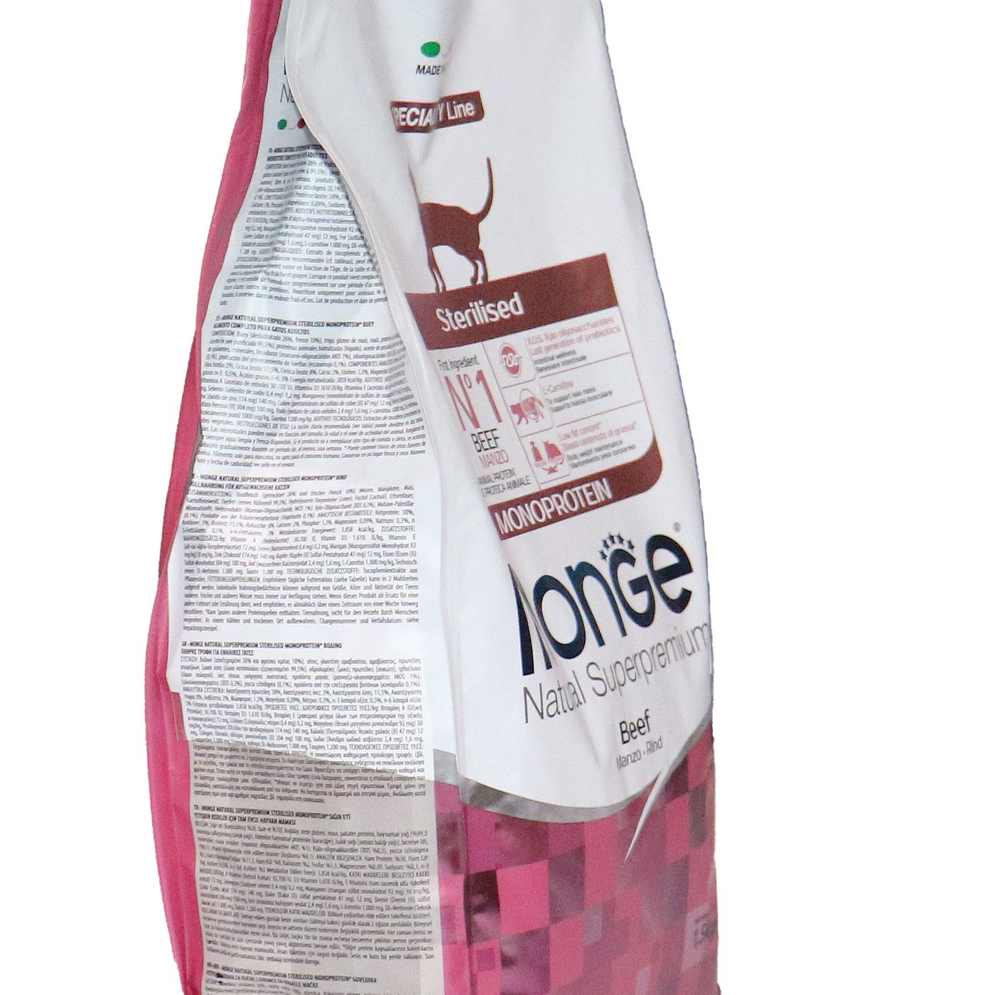 Сухой корм Monge Cat Speciality Line Monoprotein Sterilised для стерилизованных кошек, из говядины 1,5 кг — фото 28