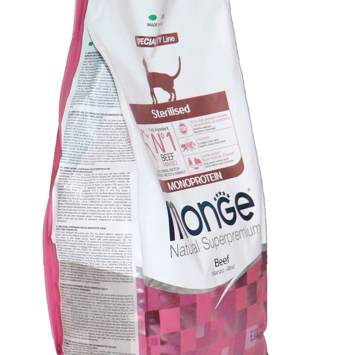 Сухой корм Monge Cat Speciality Line Monoprotein Sterilised для стерилизованных кошек, из говядины 1,5 кг — фото 29