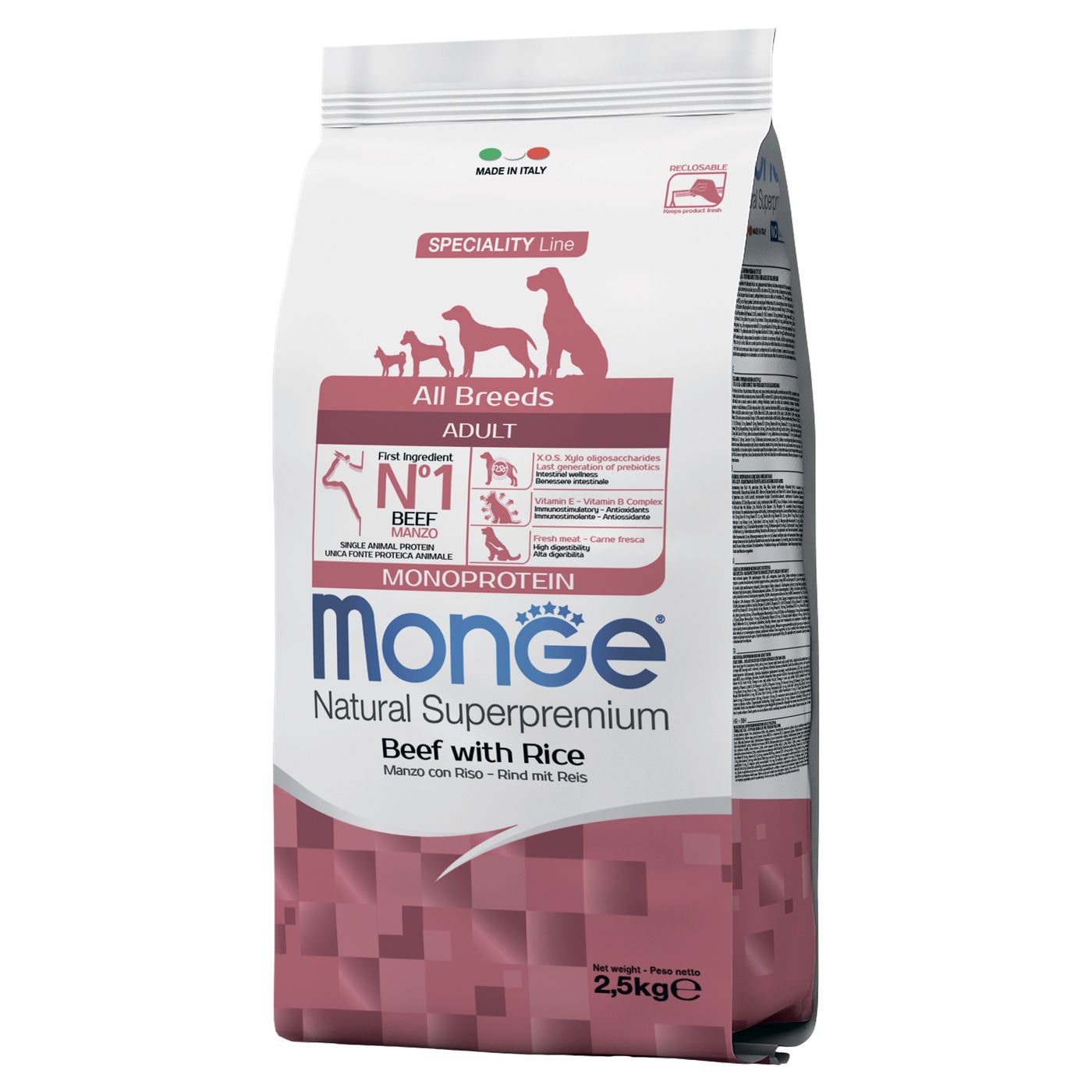 Сухой корм Monge Dog Speciality Line Monoprotein All Breeds Beef and Rice для взрослых собак всех пород, из говядины с рисом 2,5 кг — фото 12