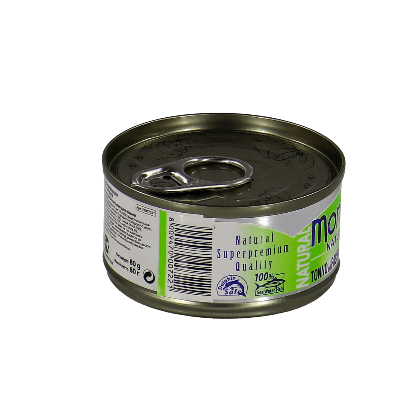 Влажный корм Monge Cat Natural для кошек, из тихоокеанского тунца с курицей, консервы 80 г — фото 21