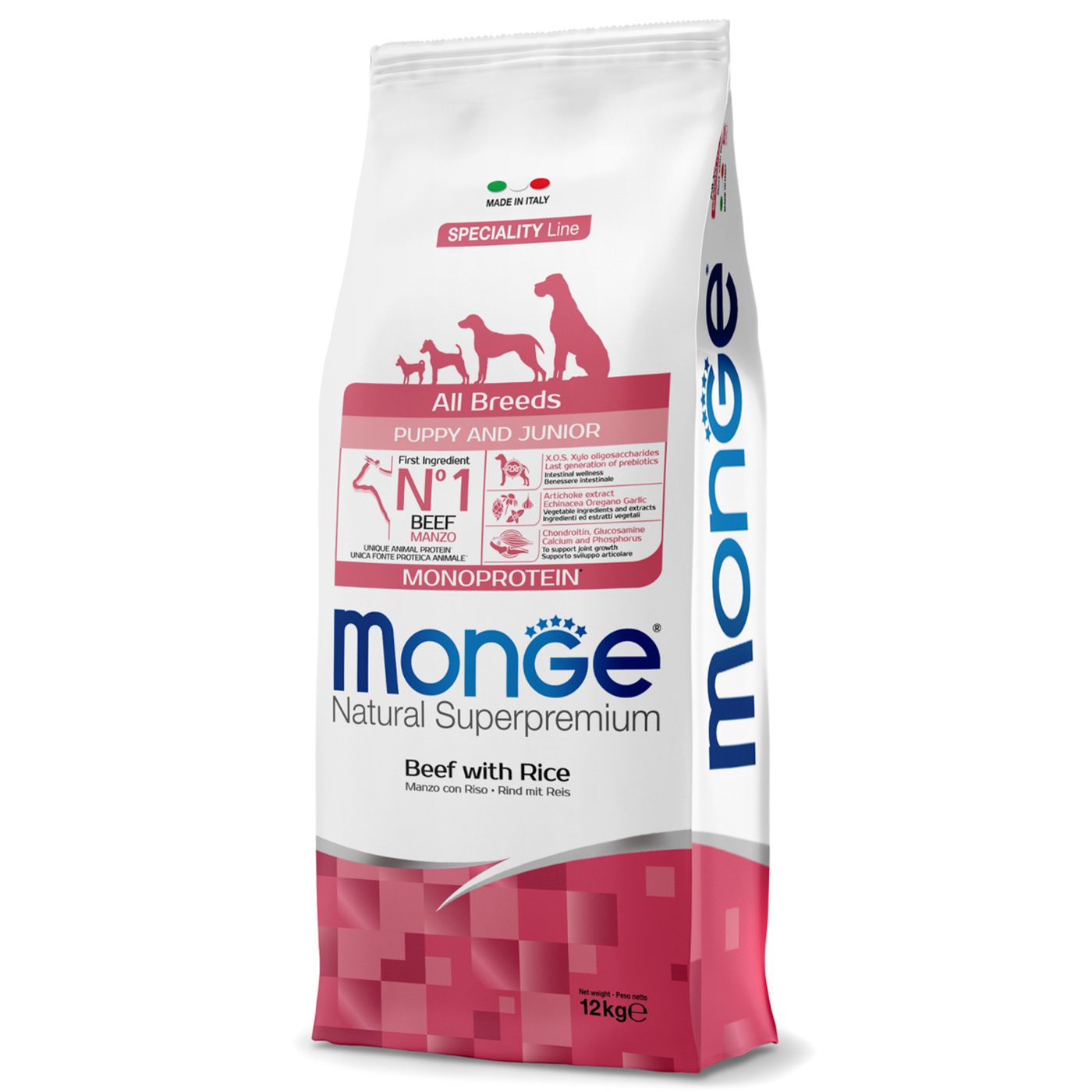 Сухой корм Monge Dog Speciality Line Monoprotein Puppy & Junior для щенков всех пород, из говядины с рисом 12 кг — фото 7