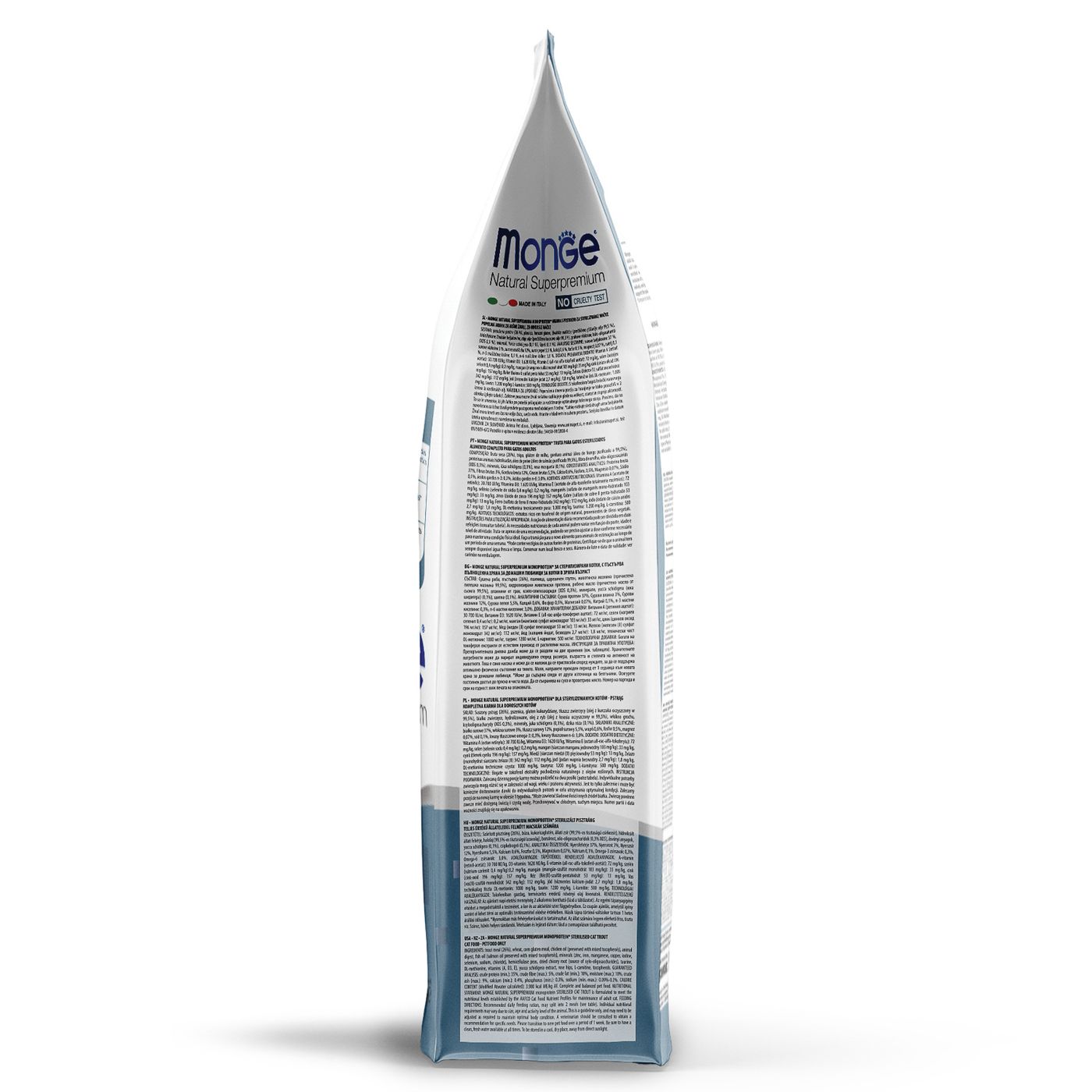 Сухой корм Monge Cat Speciality Line Monoprotein Sterilised для стерилизованных кошек, из форели 1,5 кг — фото 10