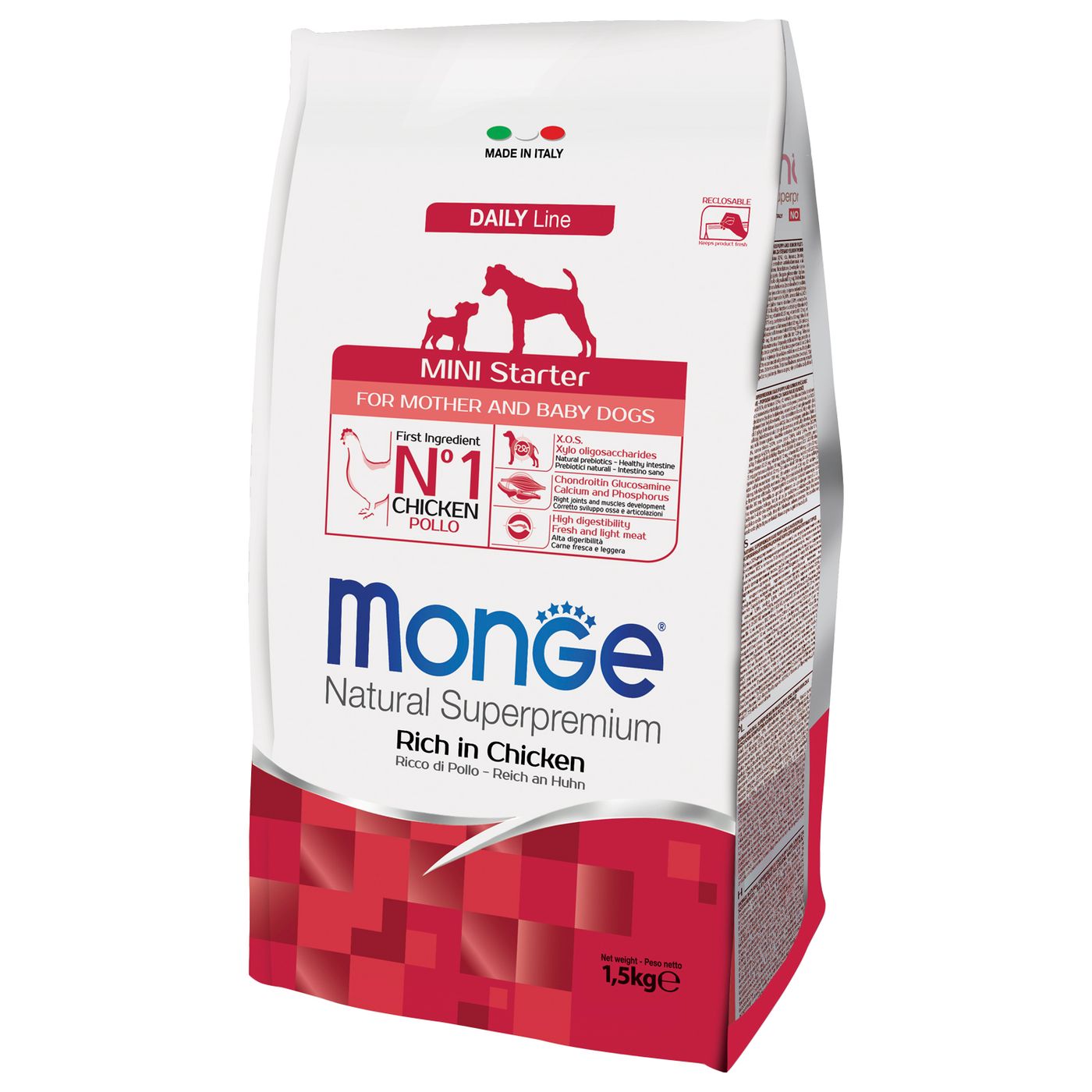 Сухой корм Monge Dog Daily Line Mini Starter для щенков мелких пород, из курицы 1,5 кг — фото 9
