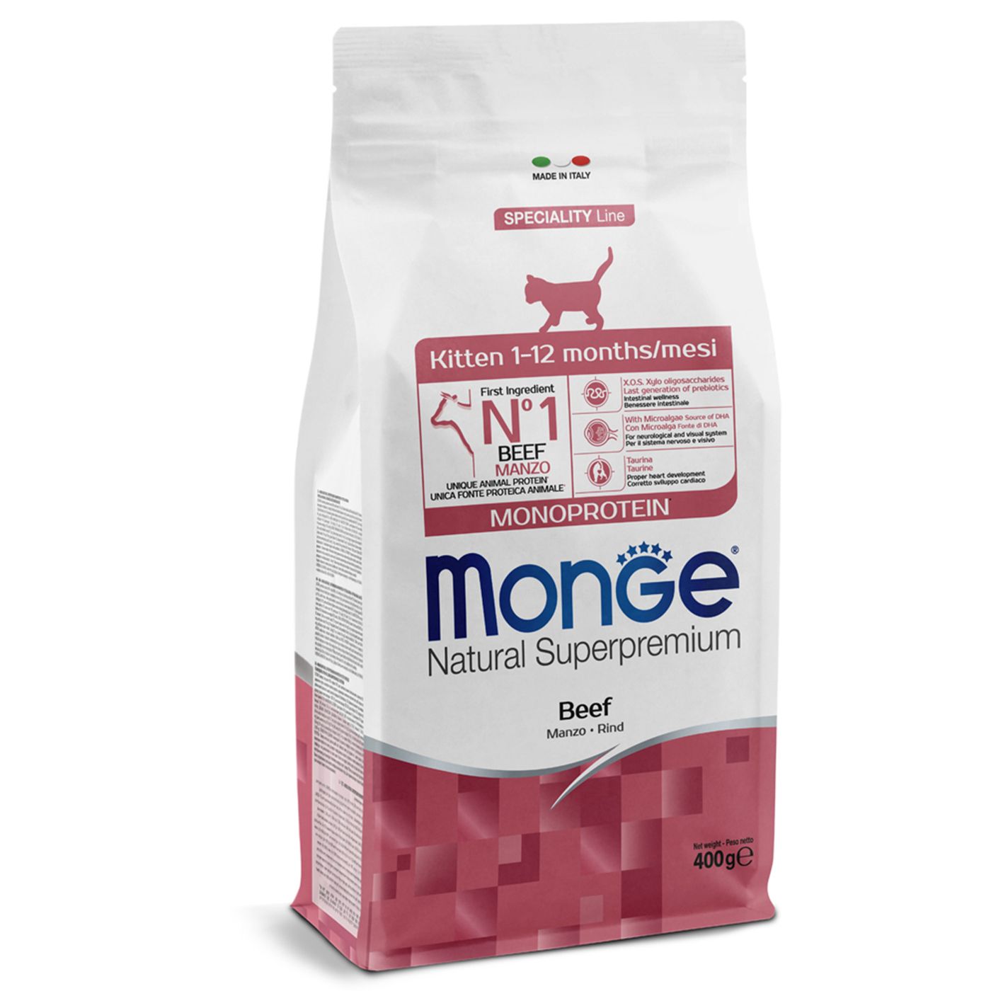 Сухой корм Monge Cat Speciality Line Monoprotein для котят и беременных кошек, из говядины 400 г — фото 3